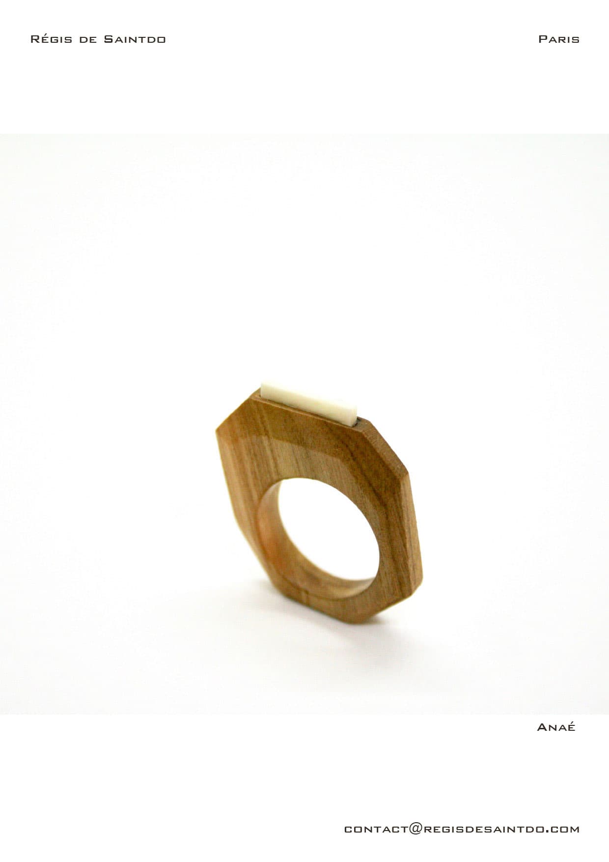 Bague Anaé — os, bois de cerisier