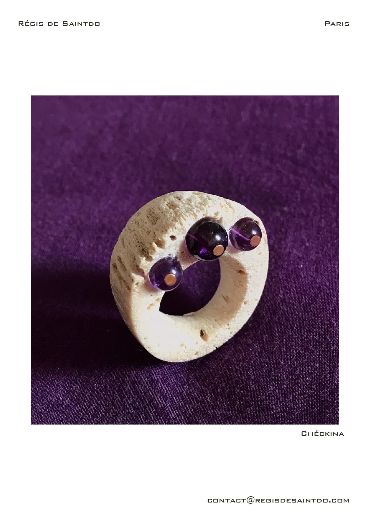Bague Chéckina — cornillon, améthyste