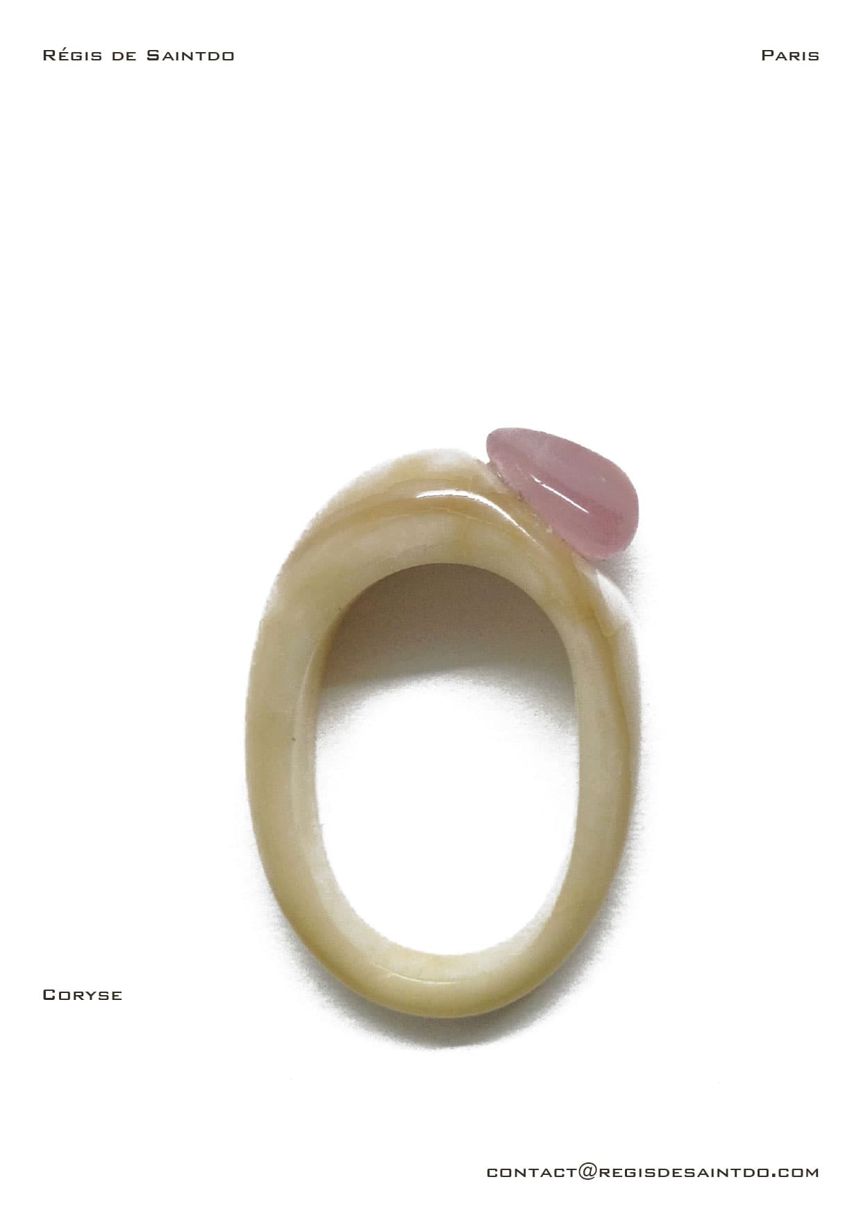 Bague Coryse — os, quartz rose