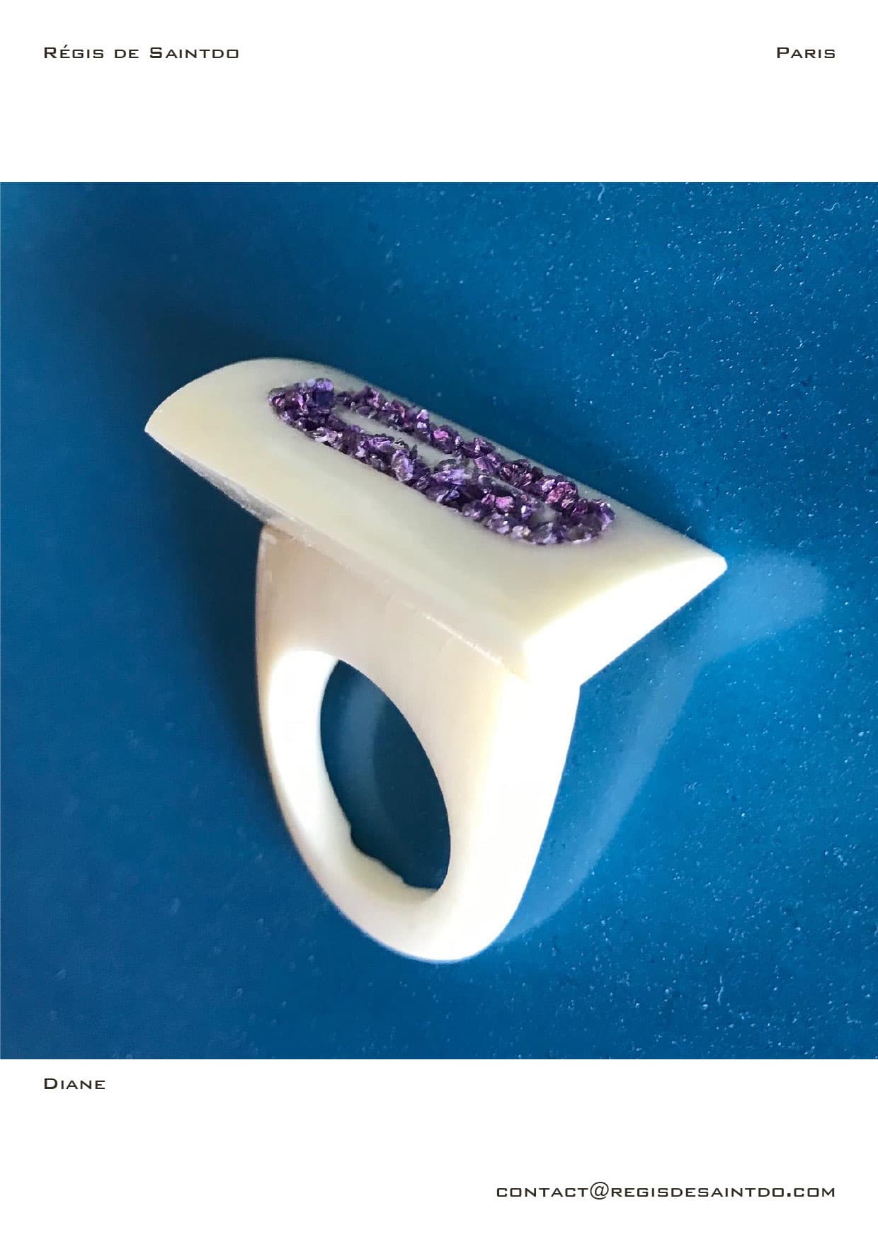 Bague Diane — os, verre teinté