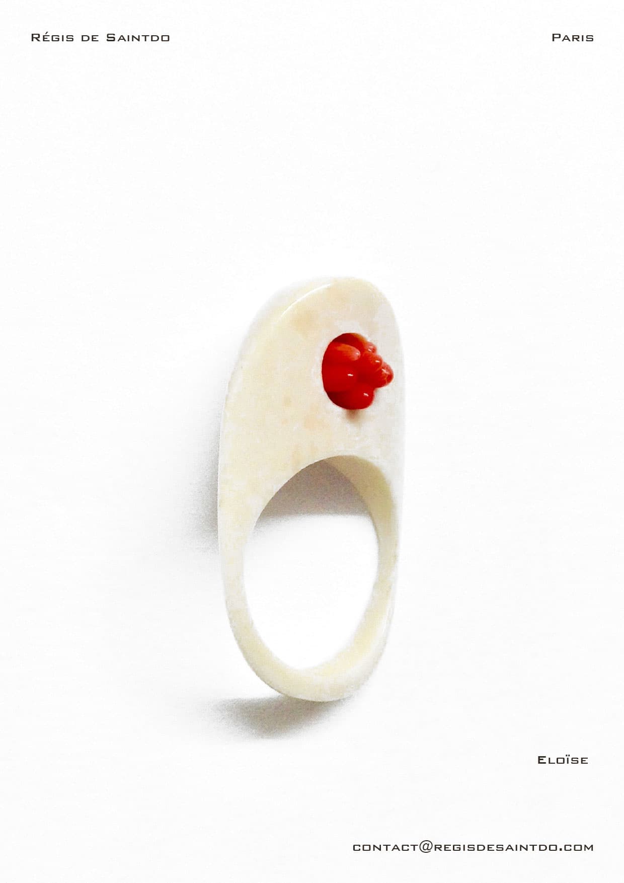 Bague Eloïse — os, corail