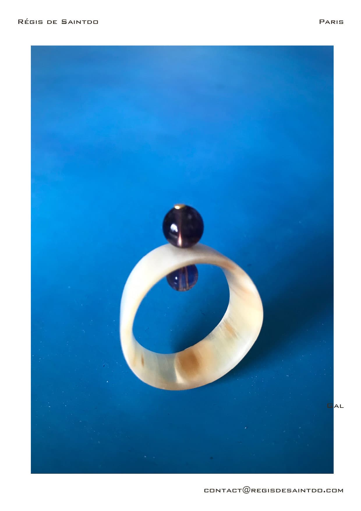 Bague Gal — corne, améthyste