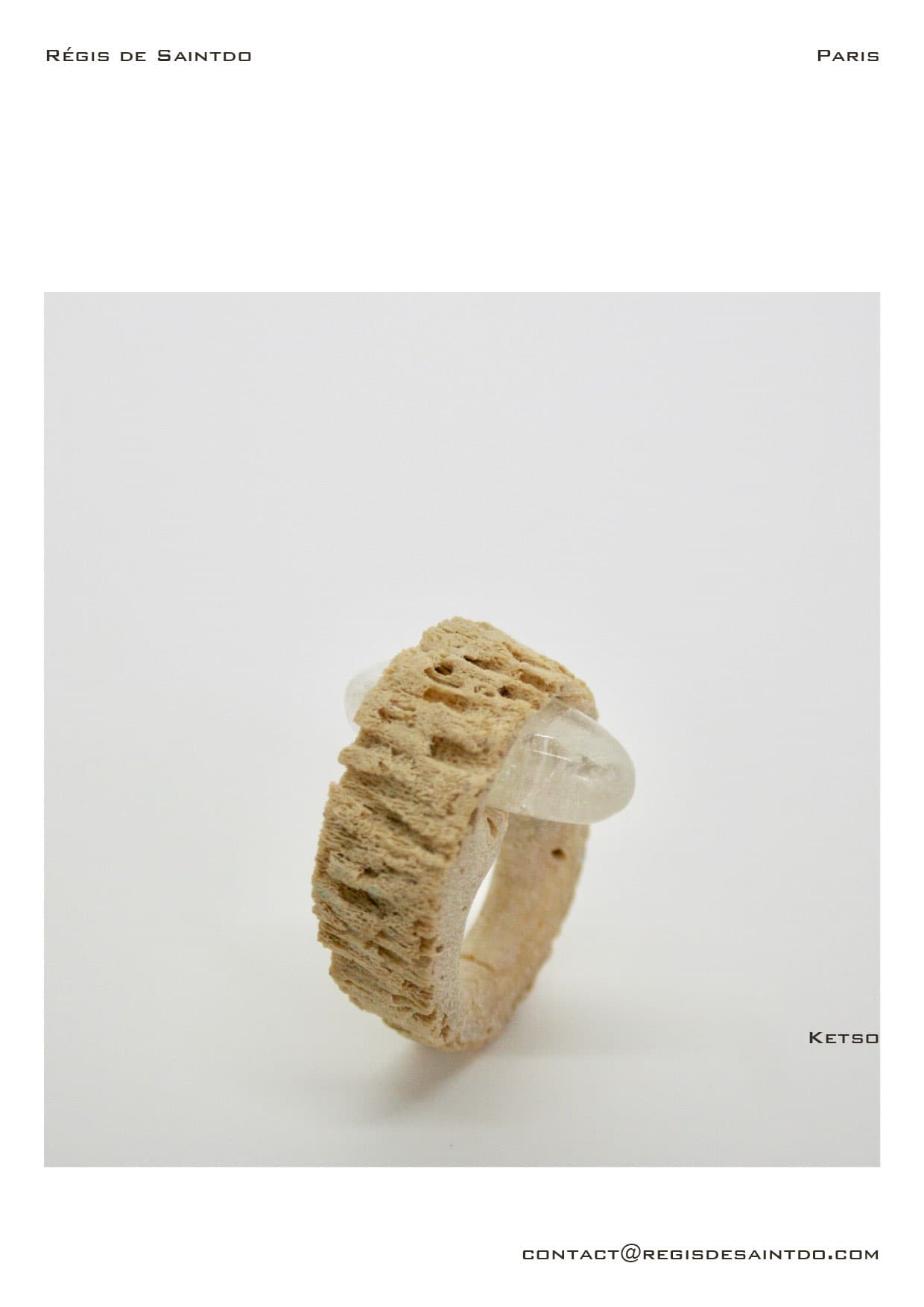 Bague Ketso — cornillon, cristal de roche
