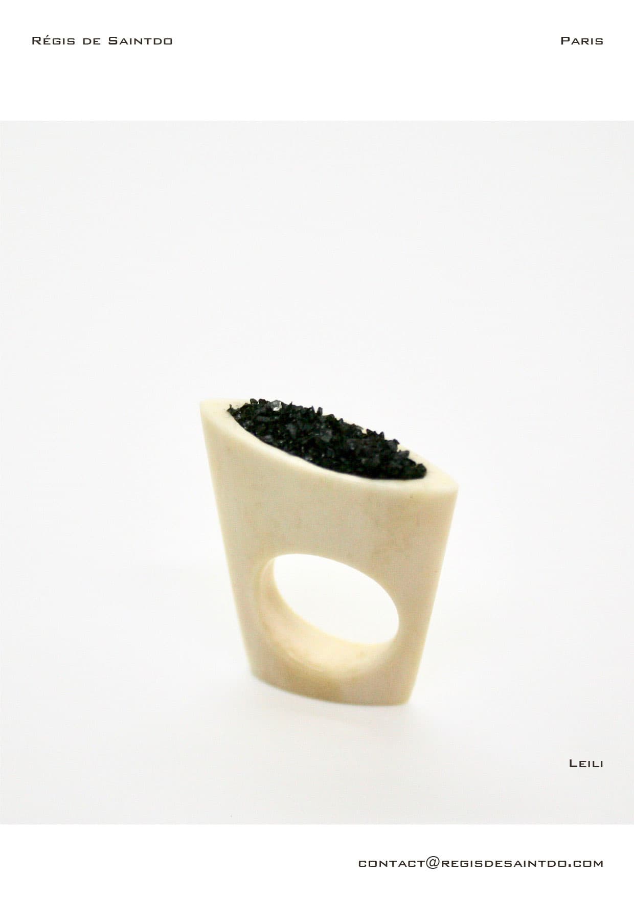 Bague Leili — os, verre teinté