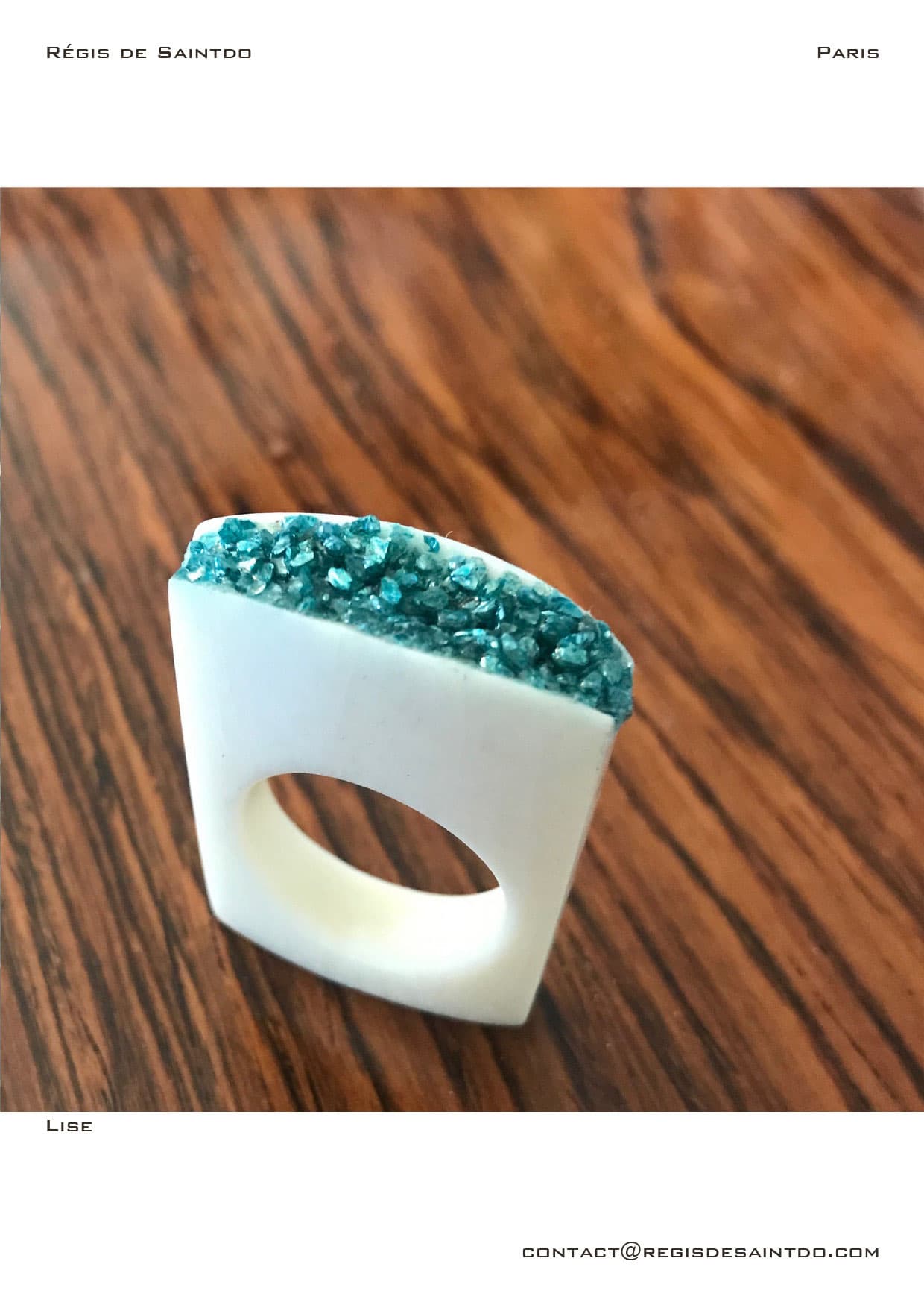 Bague Lise — os, verre teinté