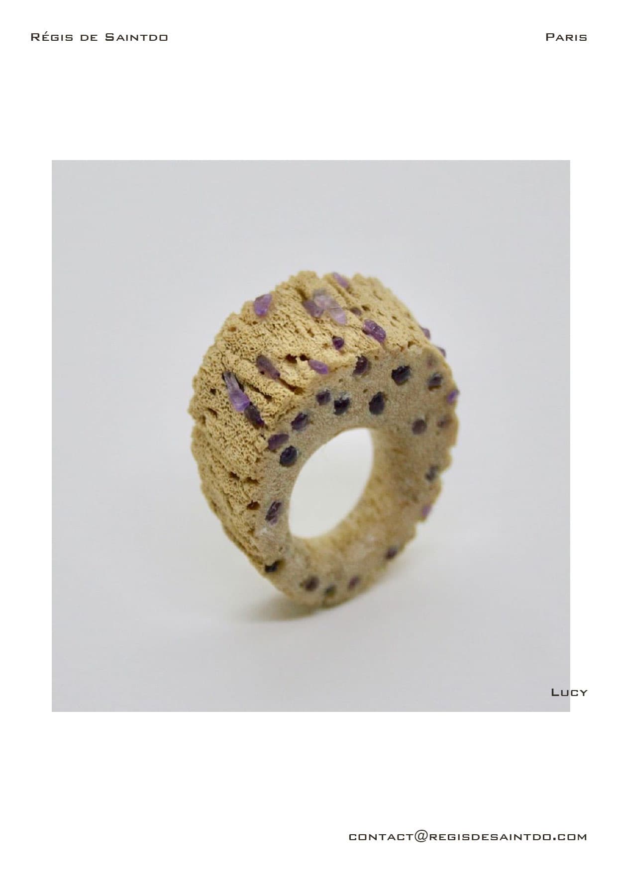 Bague Lucy — cornillon, améthyste