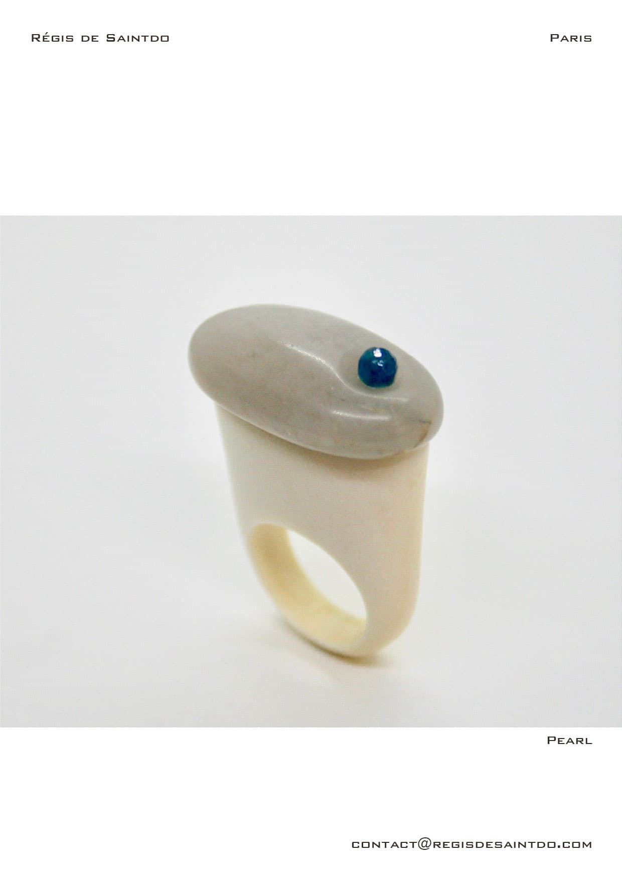Bague Pearl — os, agate, galet