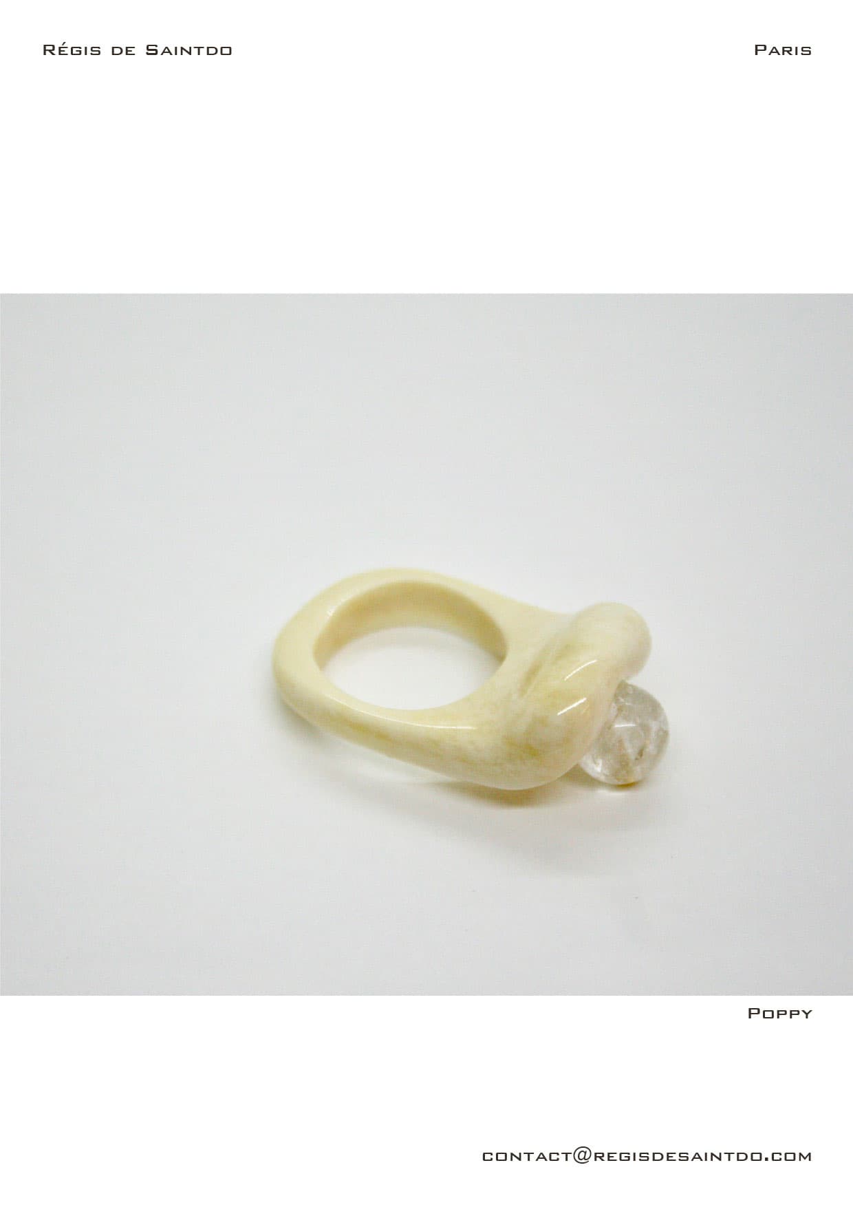 Bague Poppy — os, cristal de roche