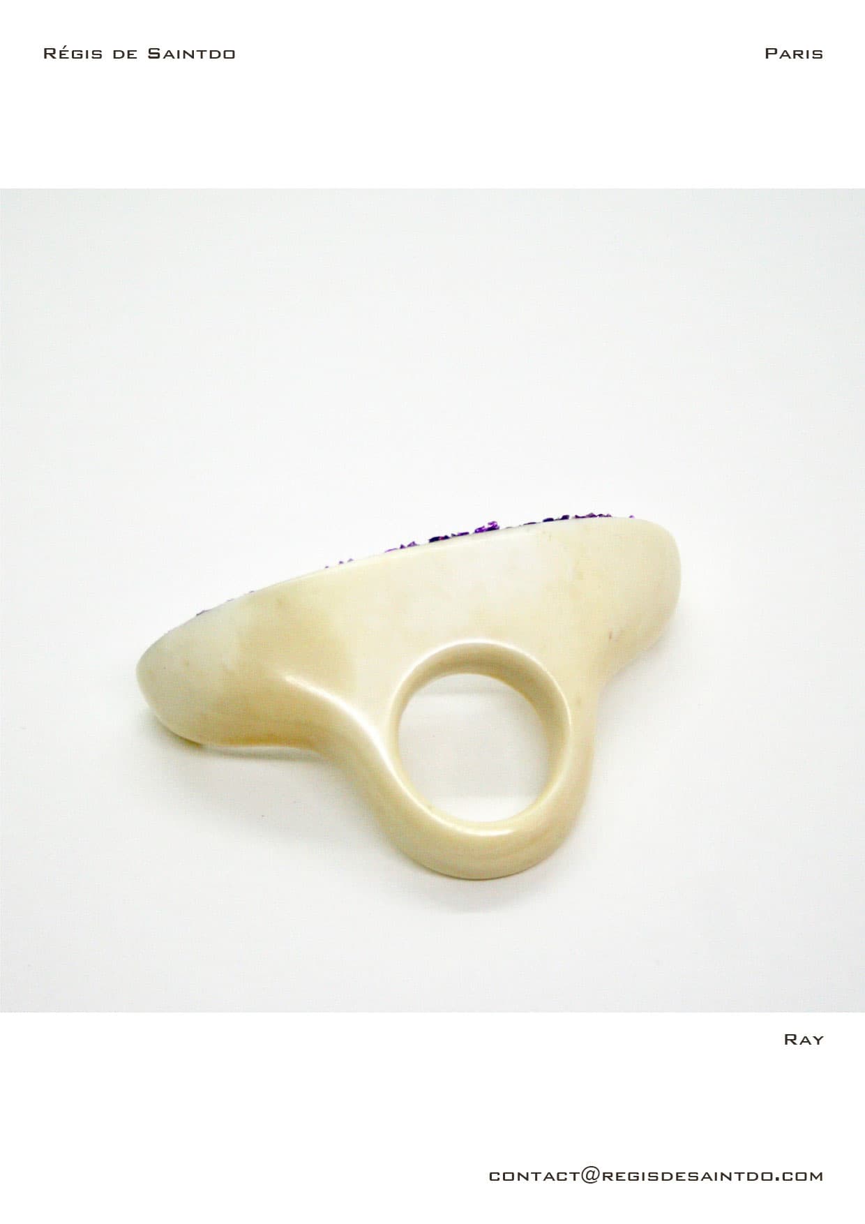 Bague Ray — os, verre teinté