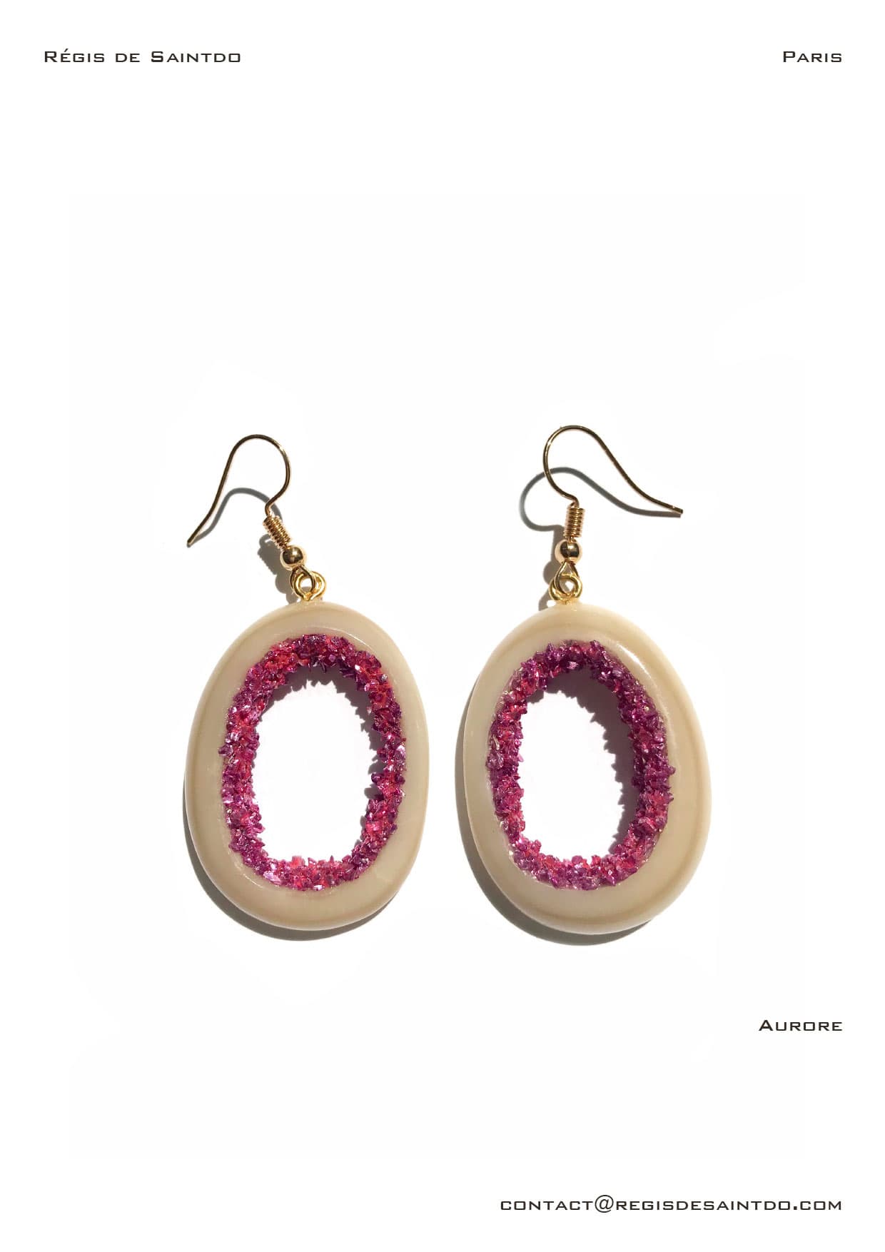 Boucles d'oreilles Aurore — os, verre teinté