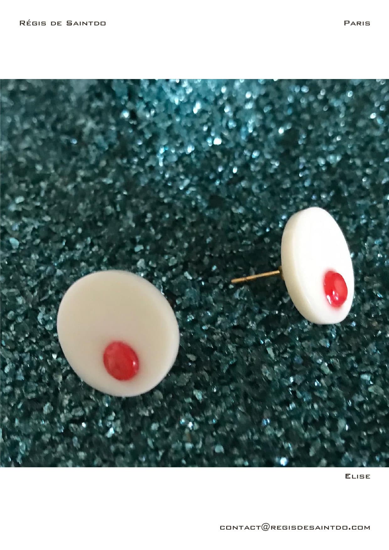 Boucles d'oreilles Elise — os, corail