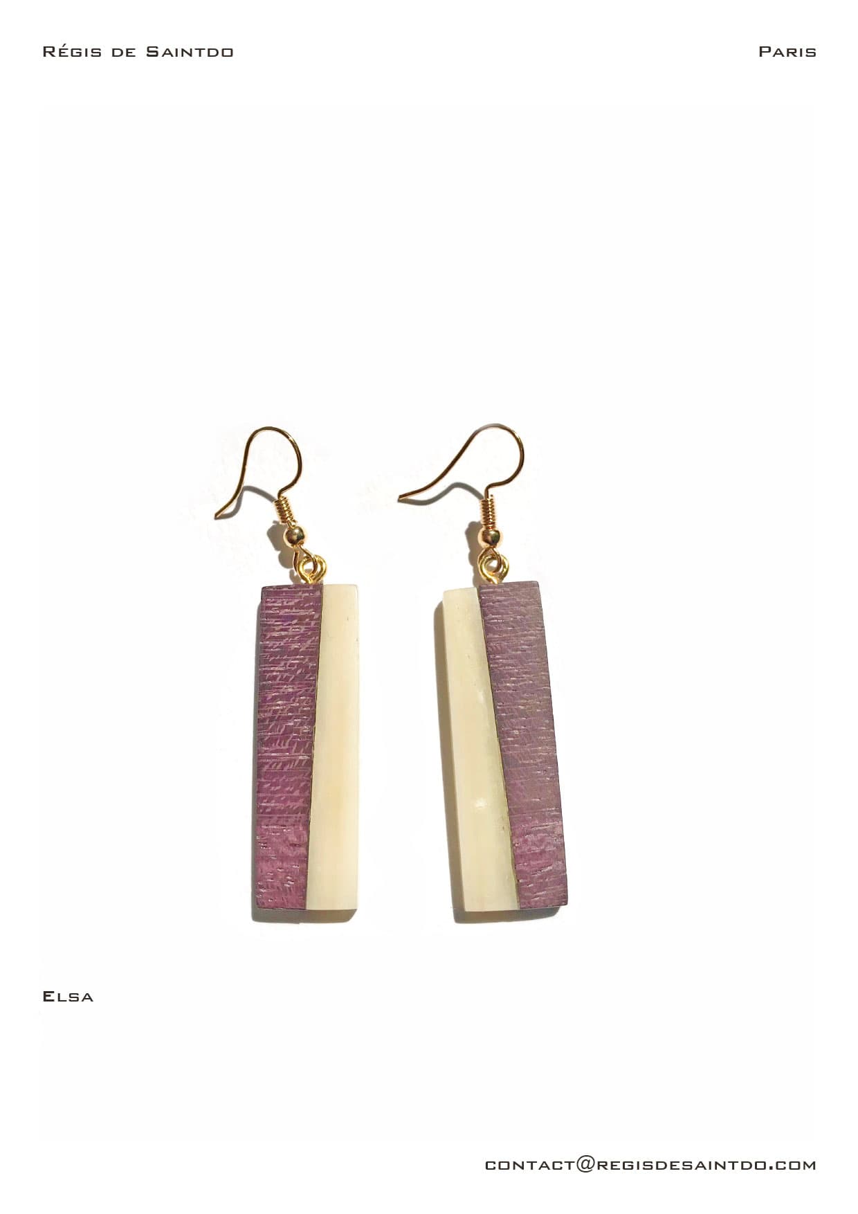 Boucles d'oreilles Elsa — os, bois d'amarante