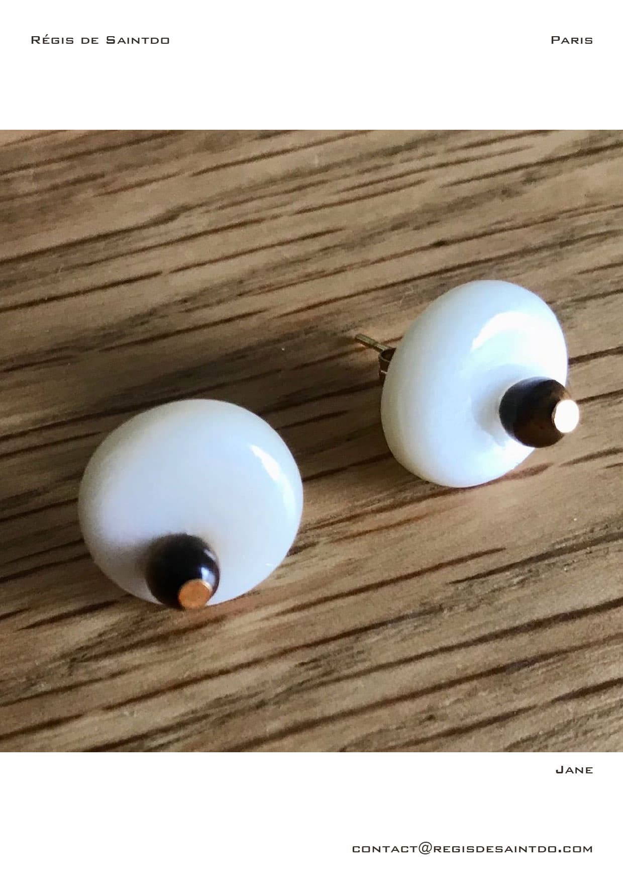 Boucles d'oreilles Jane — os, œil-de-tigre