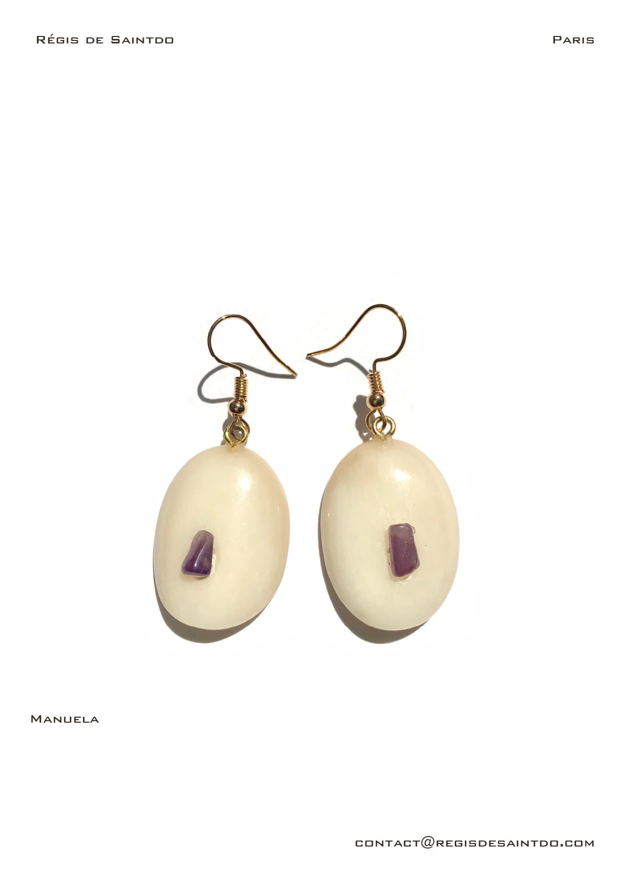 Boucles d'oreilles Manuela — os, améthyste