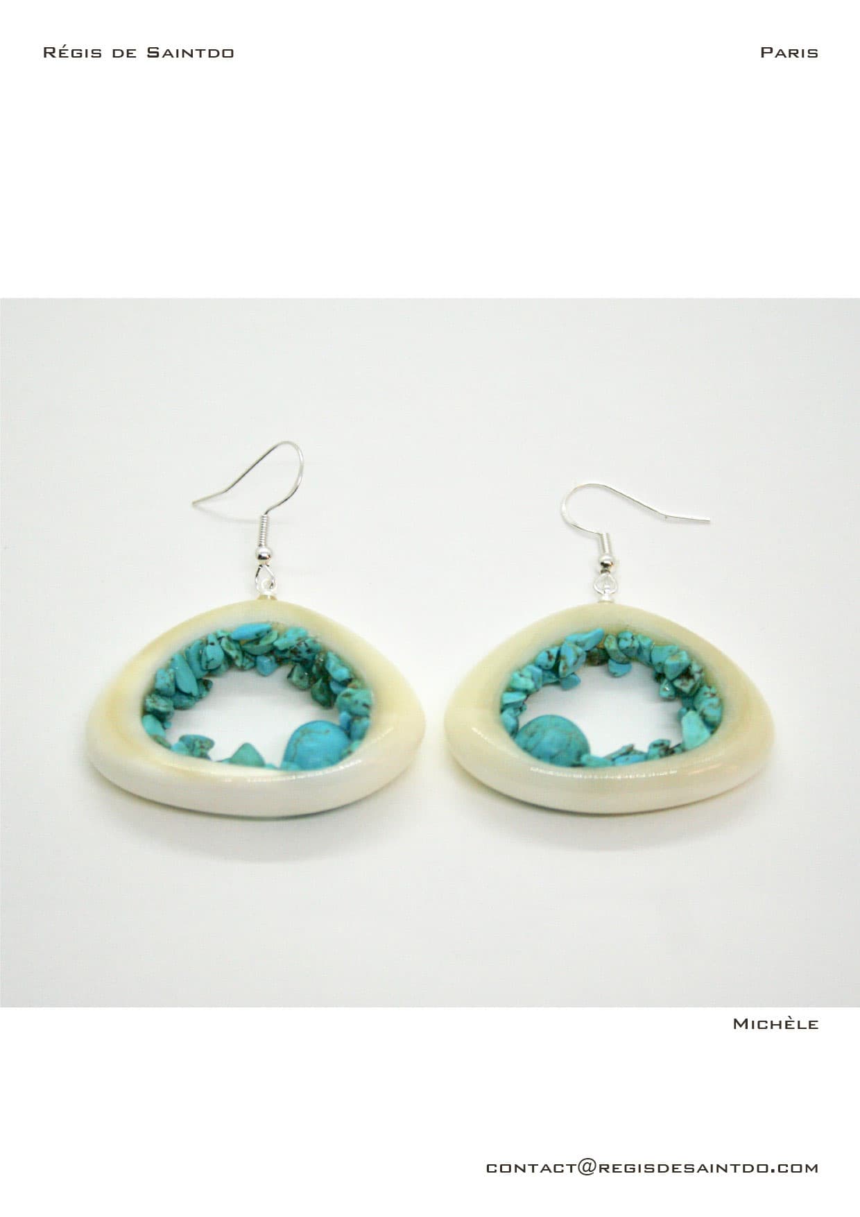 Boucles d'oreilles Michèle — os, howlites turquoise