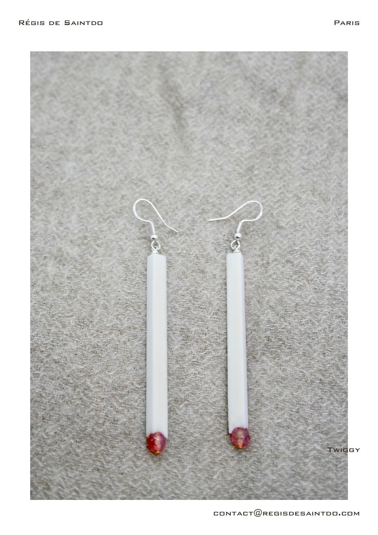 Boucles d'oreilles Twiggy — os, agate
