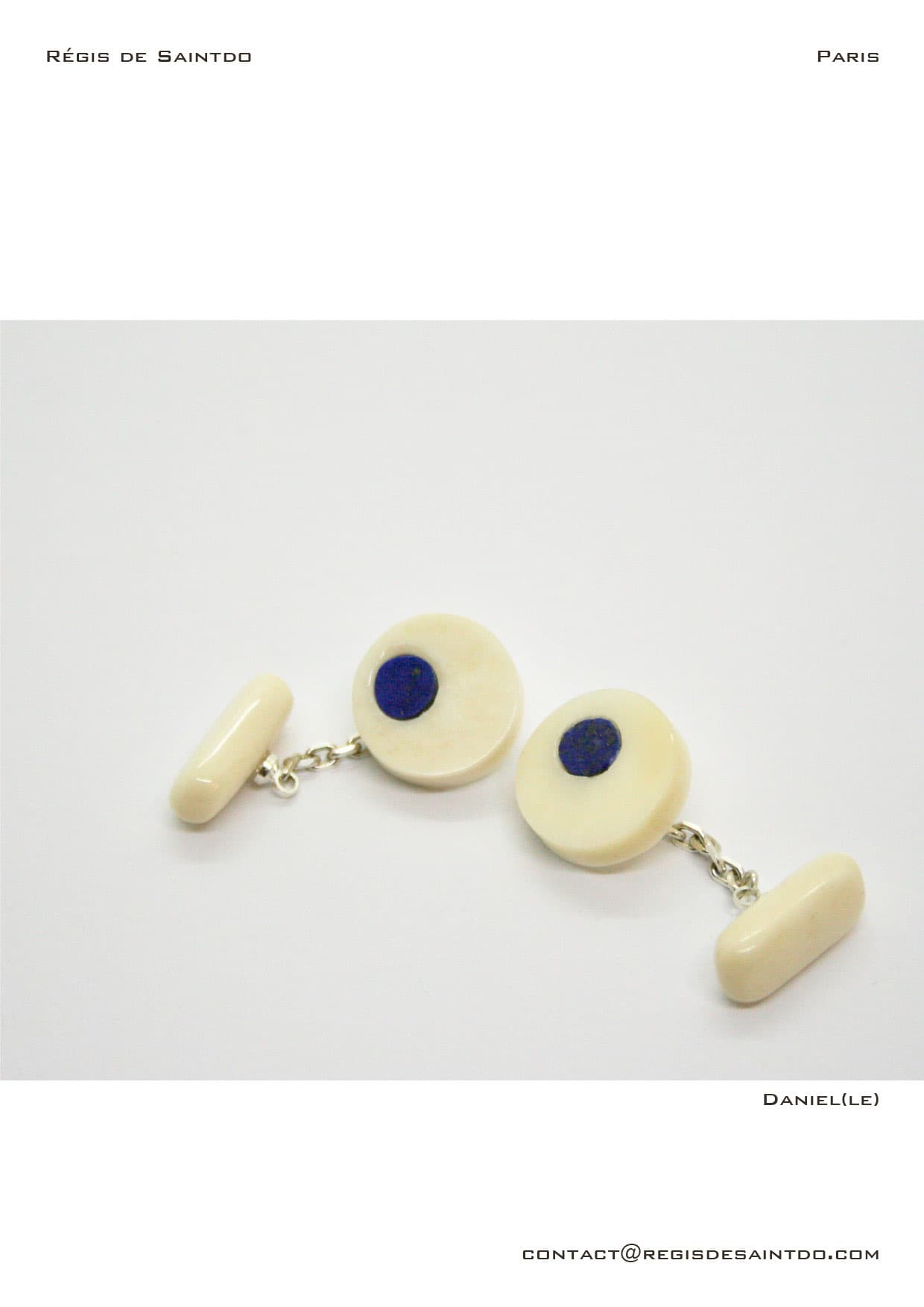 Boutons de manchette Daniel(le) — os, lapis-lazuli