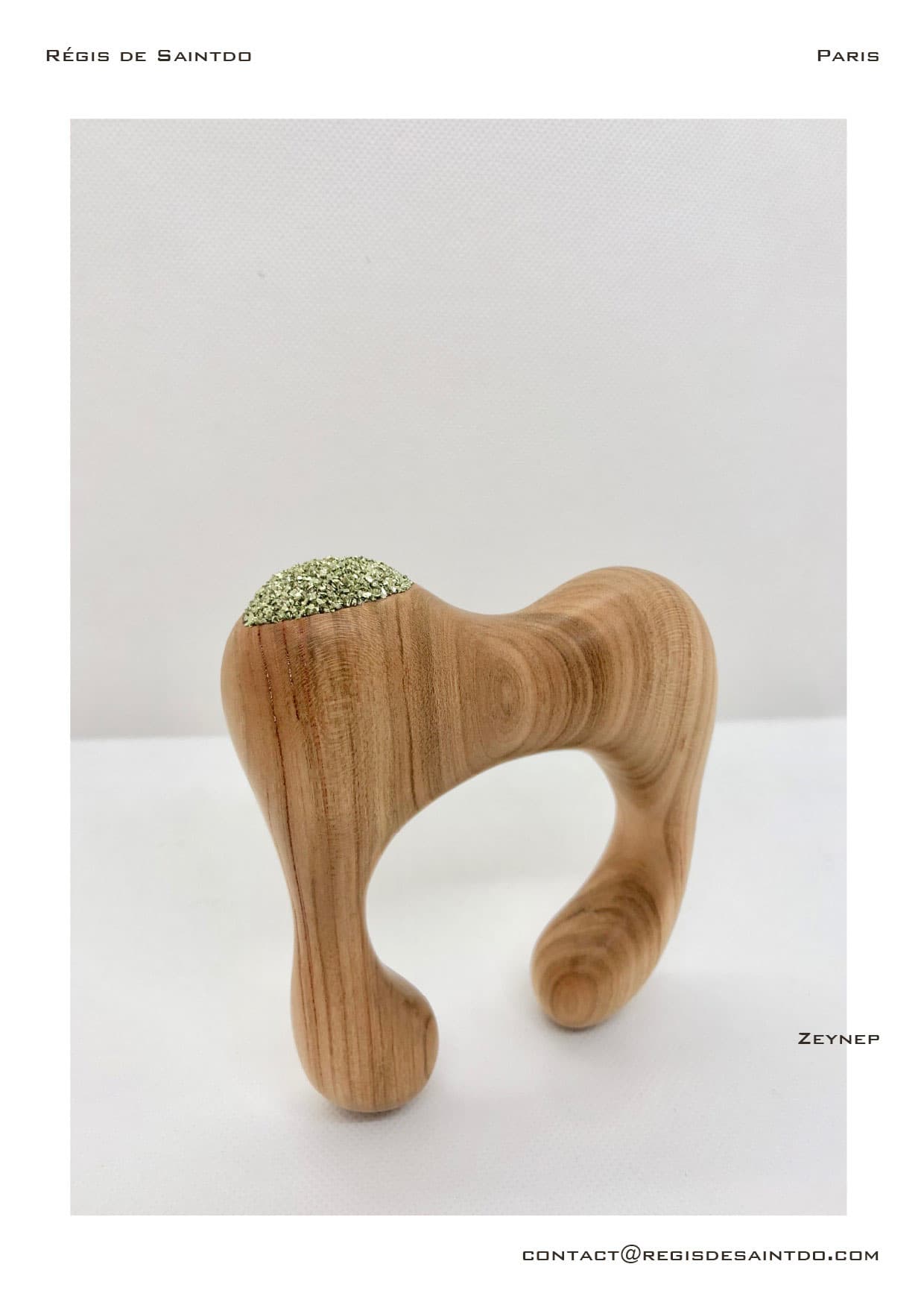 Bracelet Zeynep — bois de cerisier, verre teinté