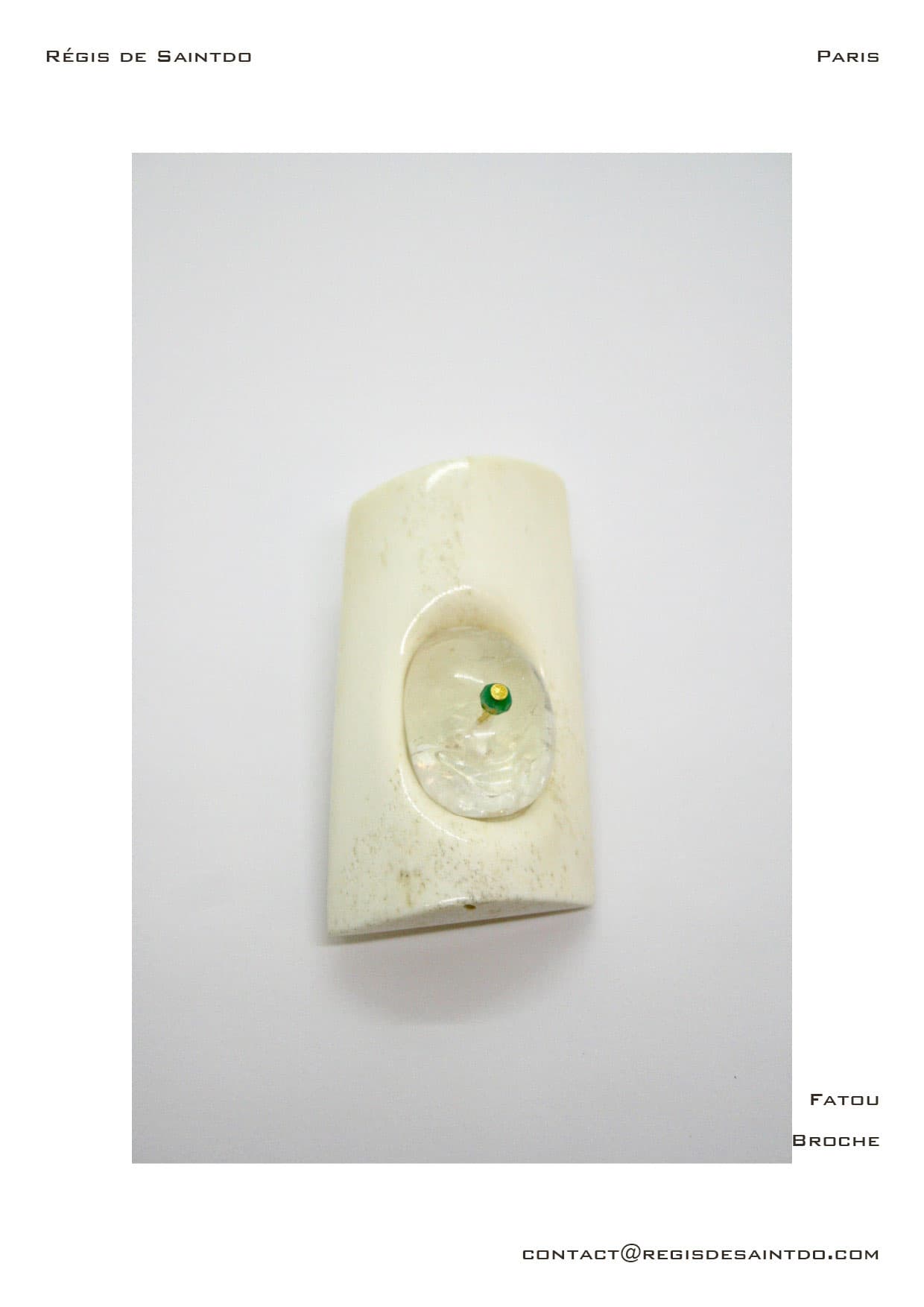 Broche Fatou — os, quartz rose, agate