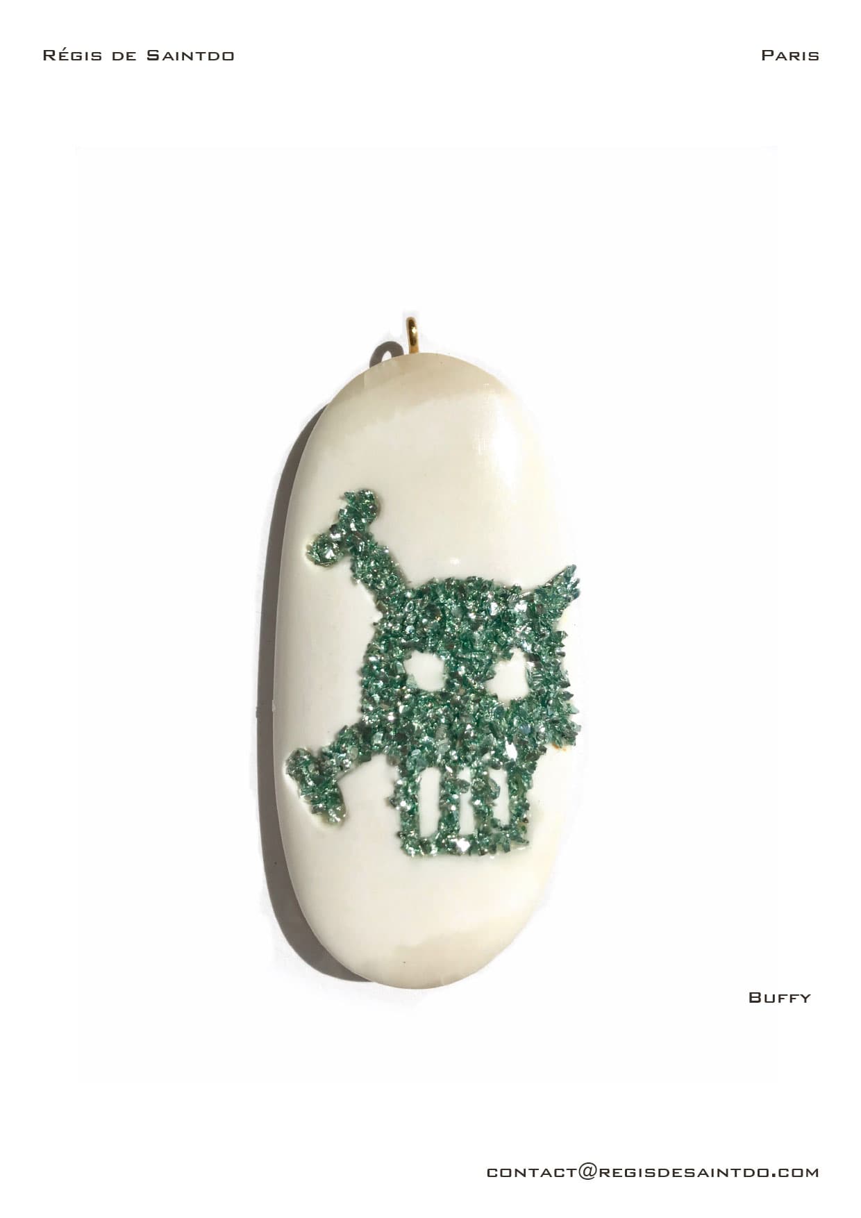 Pendentif Buffy — os, verre teinté
