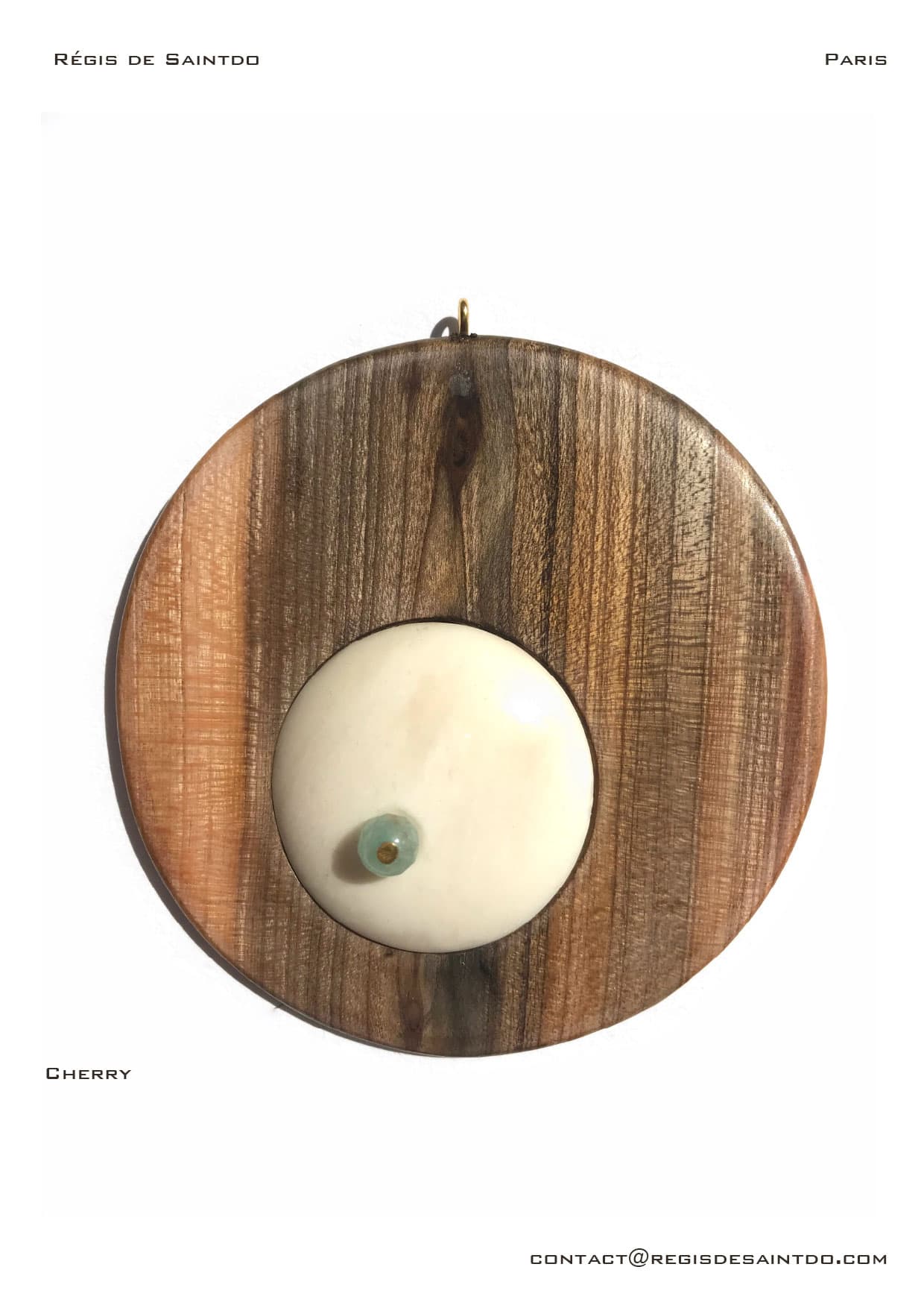 Pendentif Cherry — os, bois de cerisier, agate