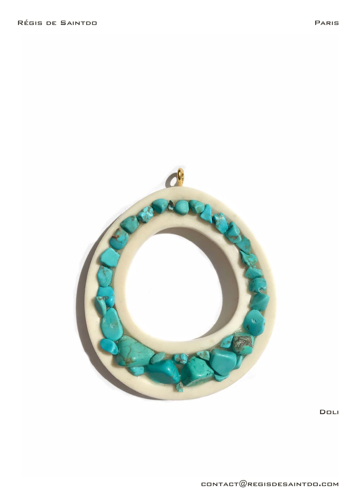Pendentif Doli — os, howlites teintées