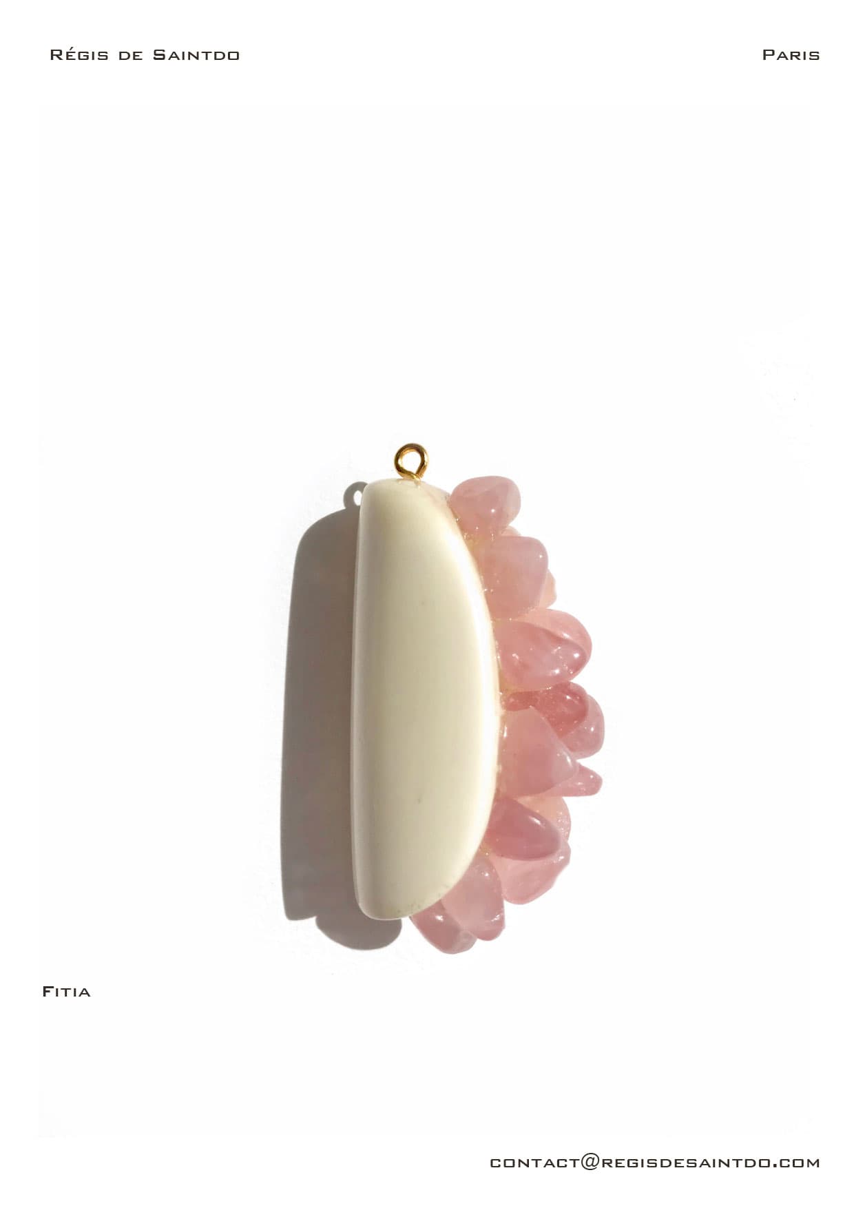 Pendentif Fitia — os, quartz rose