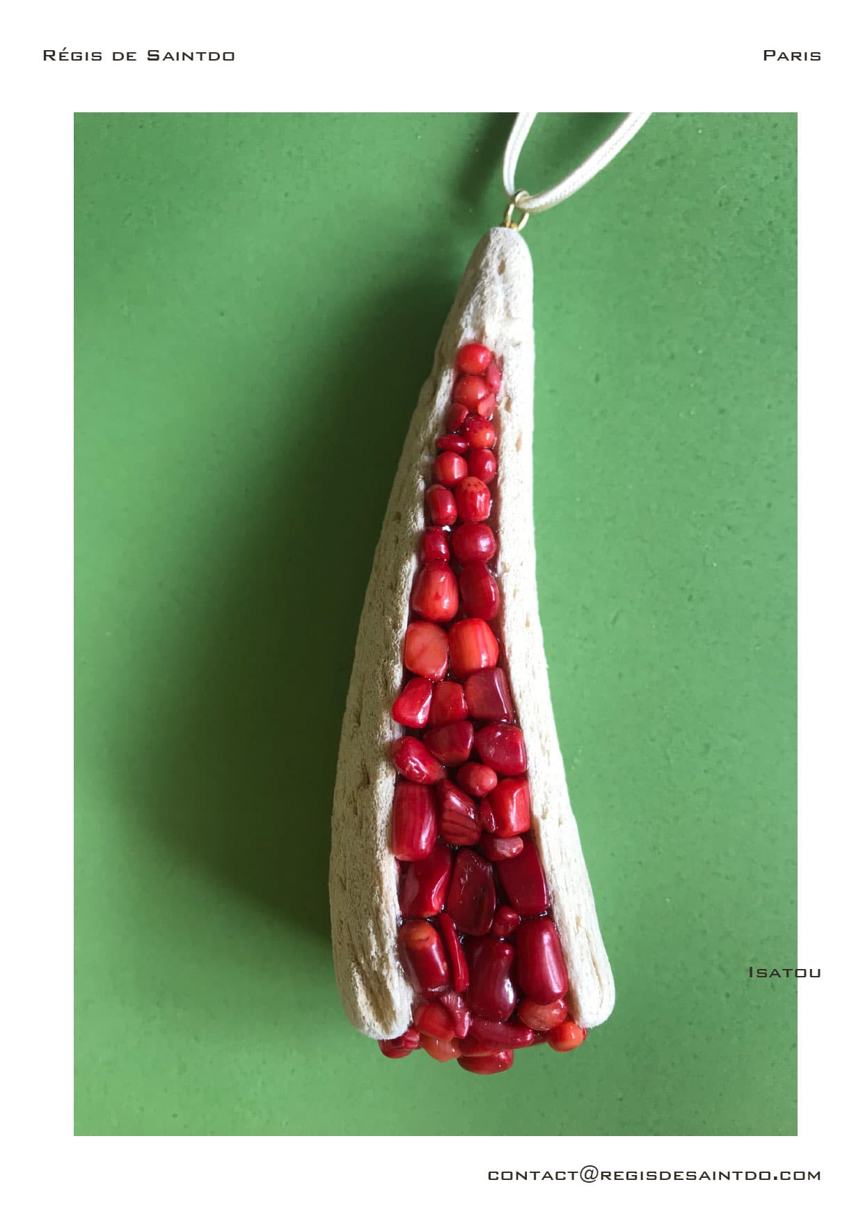 Pendentif Isatou — os, corail