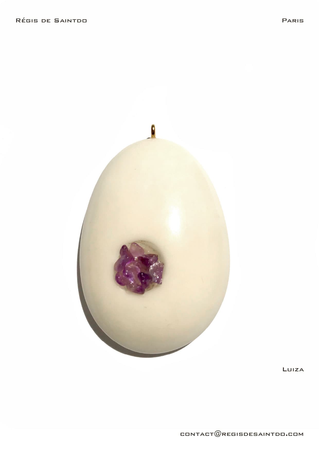 Pendentif Luiza — ivoire végétal, améthyste