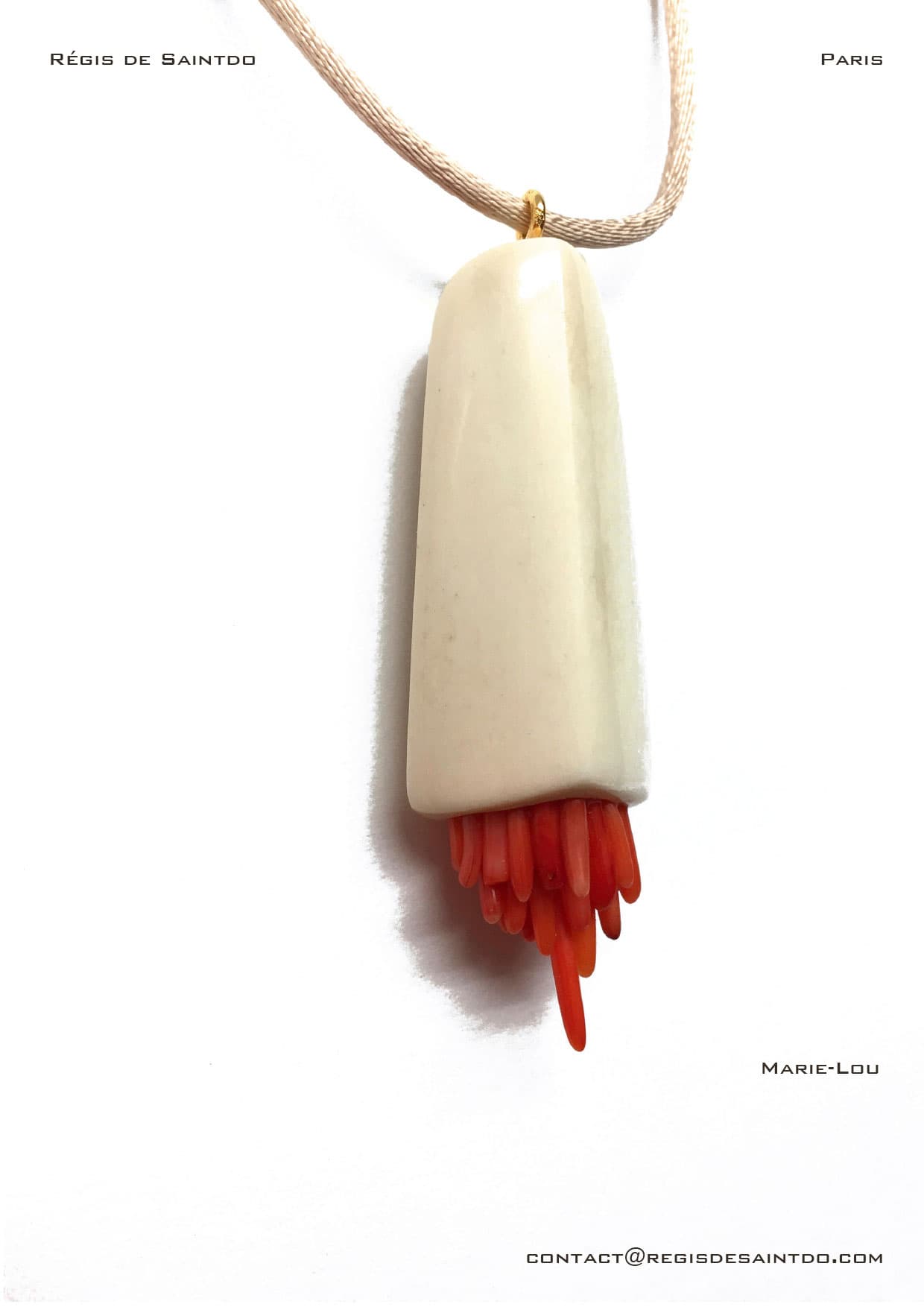 Pendentif Marie-Lou — os, corail