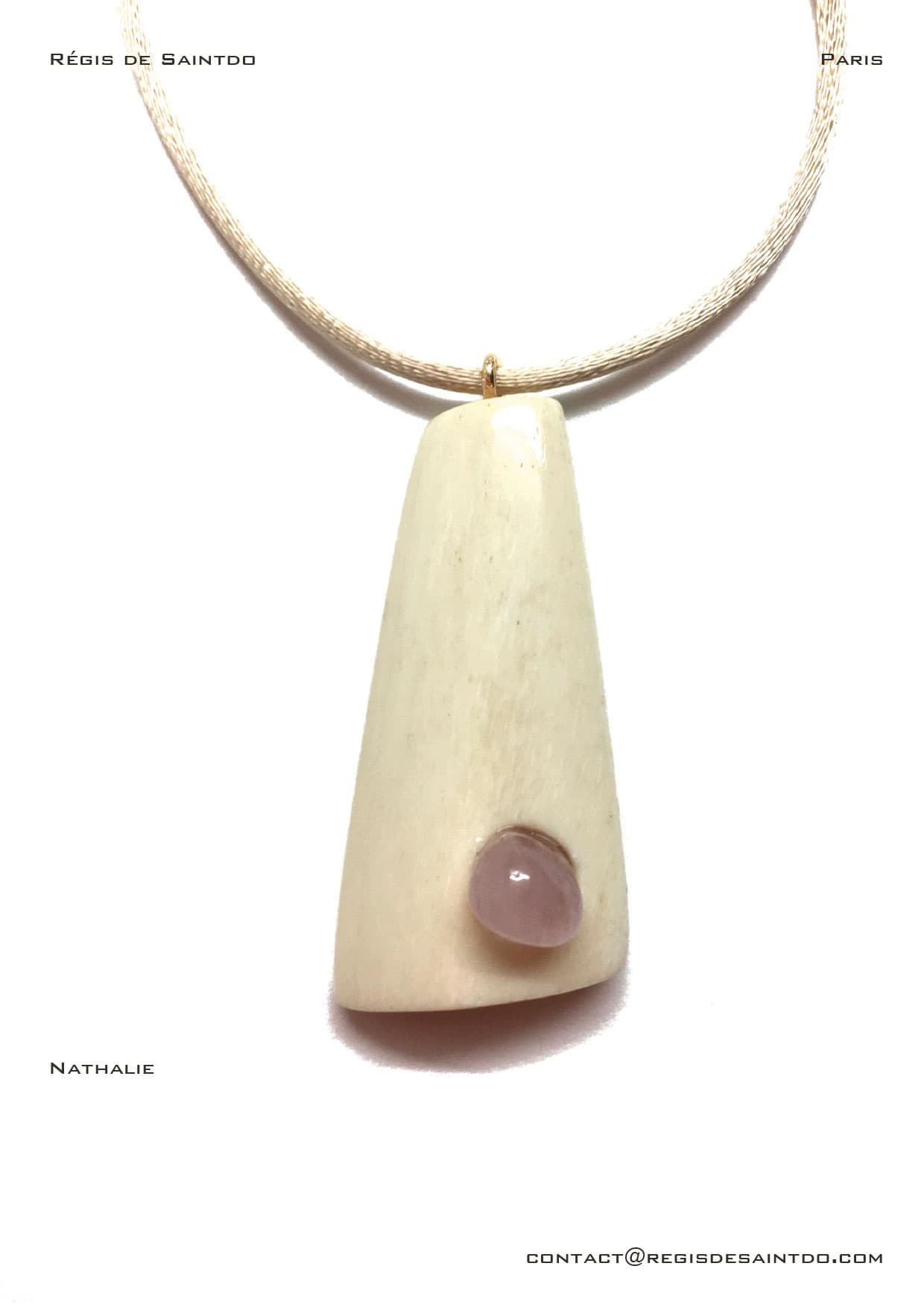 Pendentif Nathalie — os, quartz rose