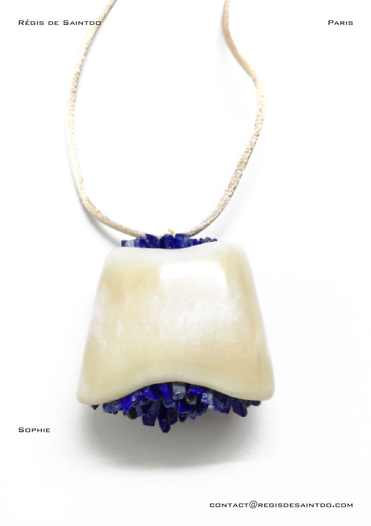 Pendentif Sophie — os, lapis-lazuli