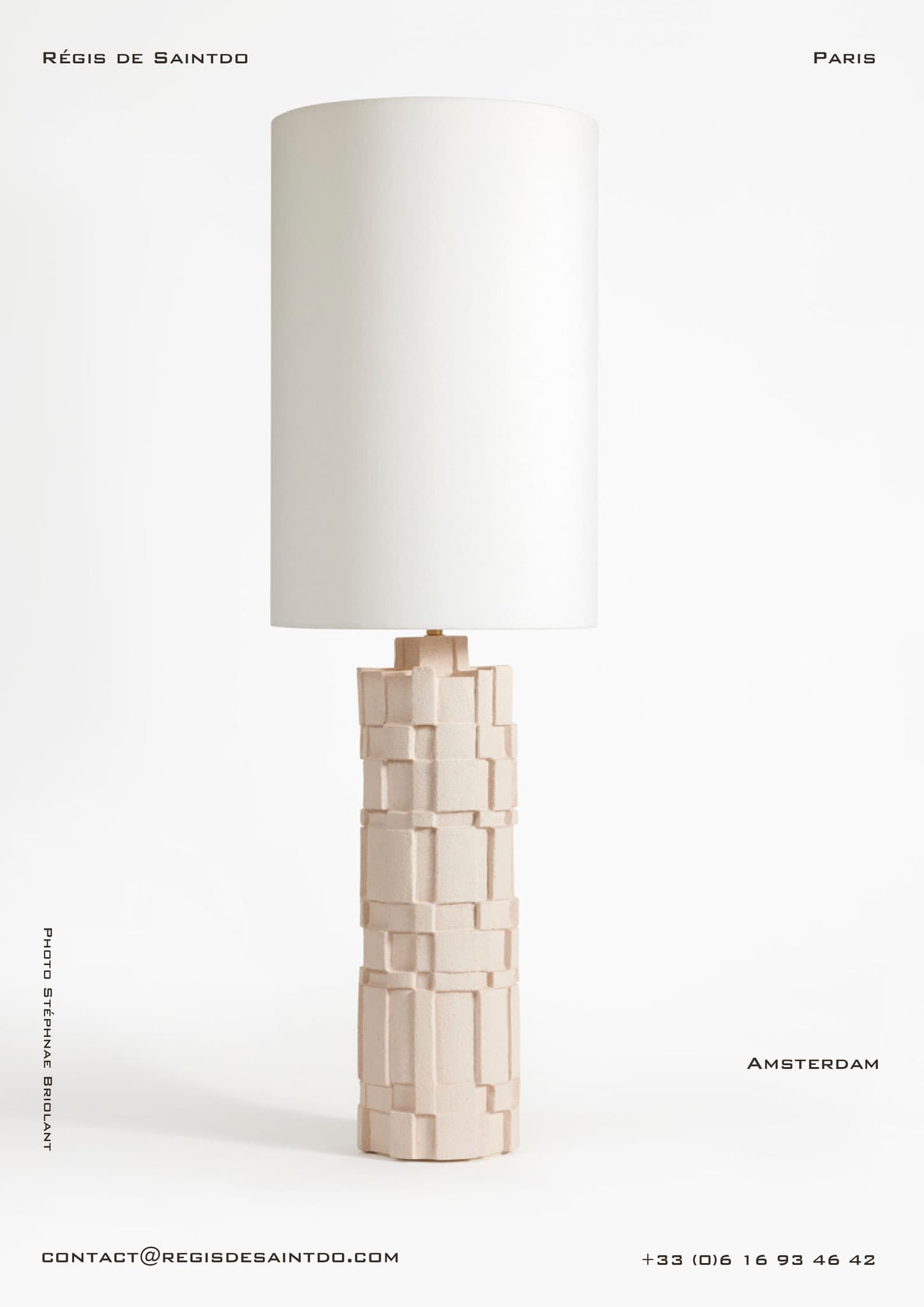 Lampe Amsterdam — céramique blanche chamottée
