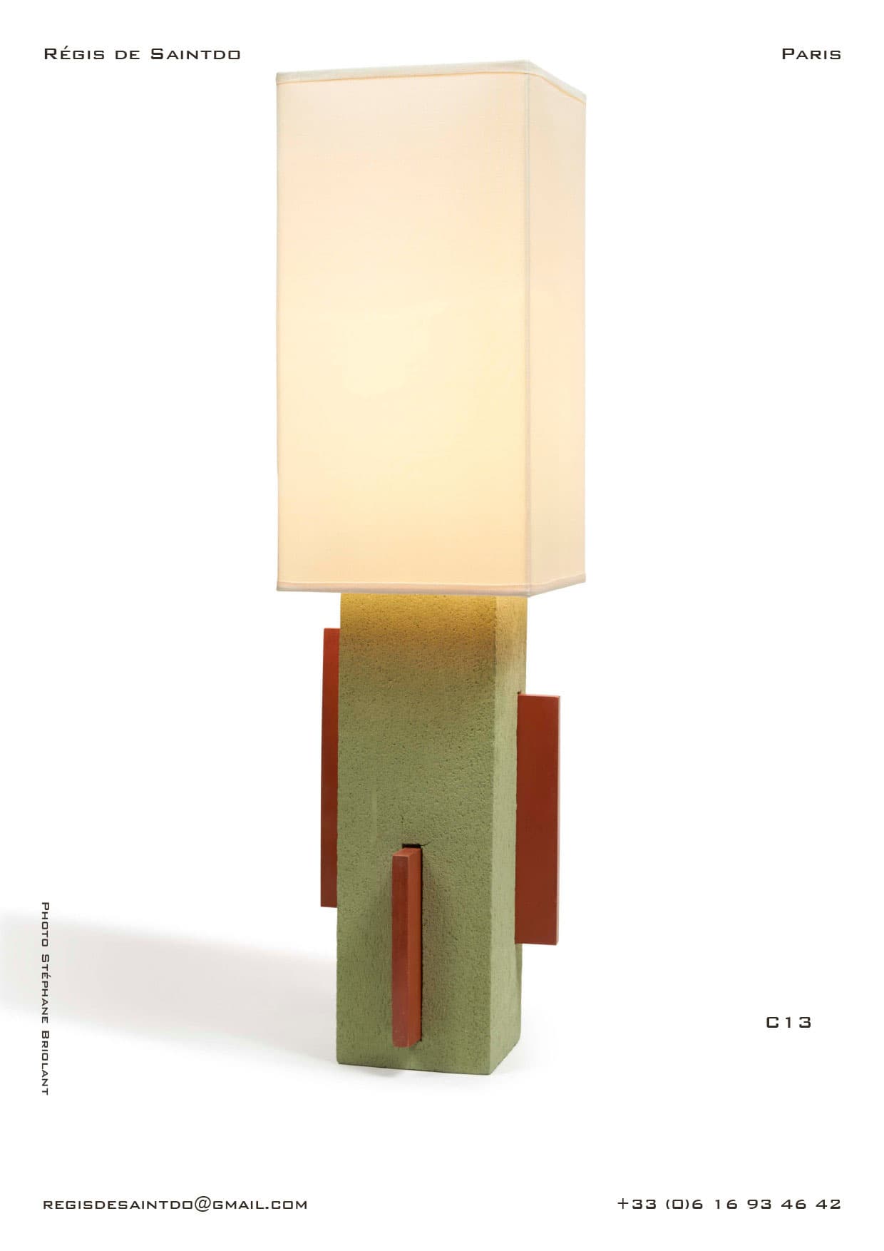 Lampe C13 — céramique verte brute, céramique polie