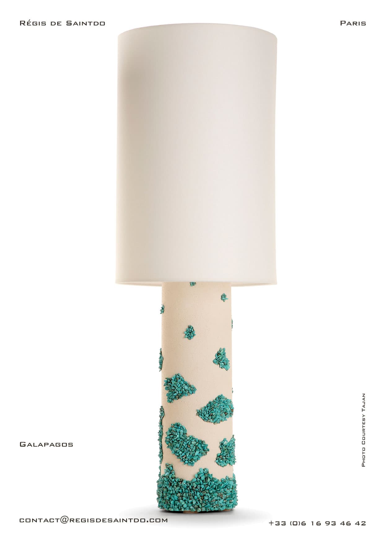 Lampe Galapagos — céramique, howlites turquoise