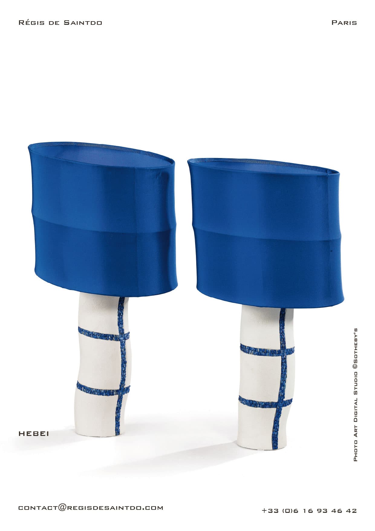 Lampe Hebei — céramique, lapis-lazuli