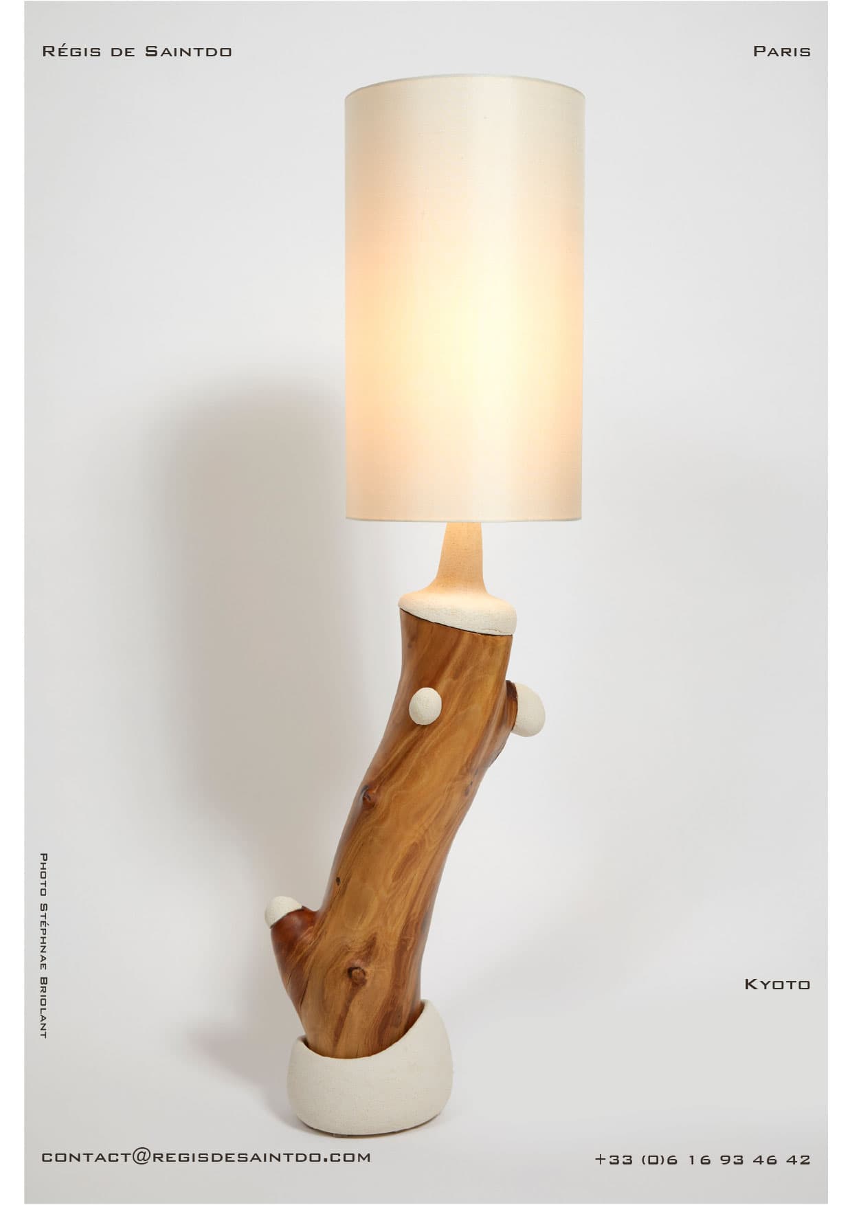 Lampe Kyoto — bois de cerisier, céramique