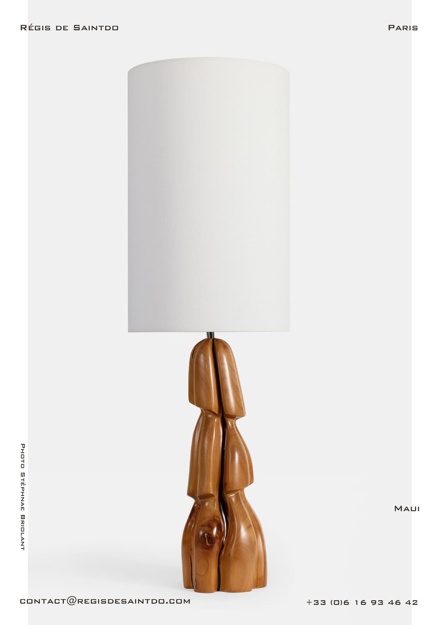 Lampe Maui — bois de cerisier, résine
