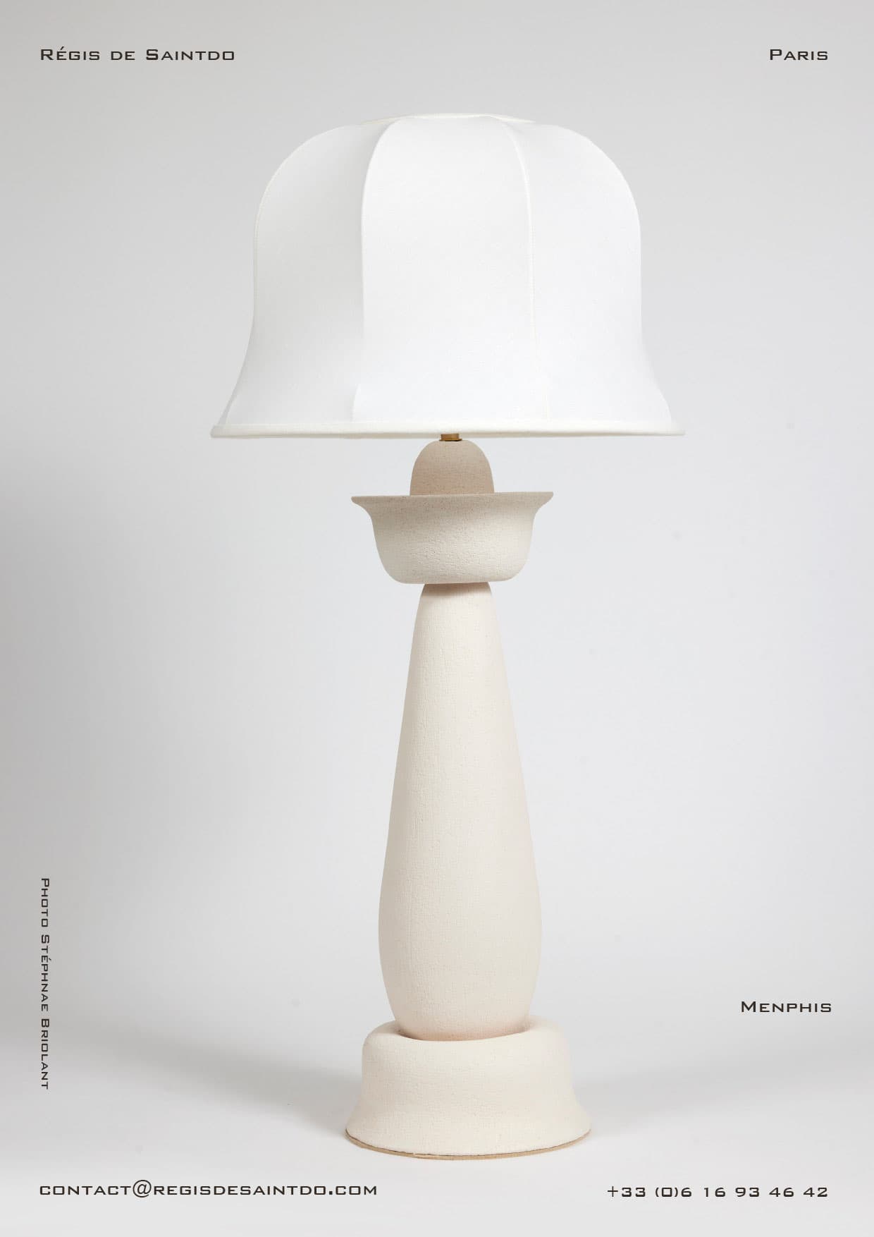 Lampe Memphis — céramique blanche