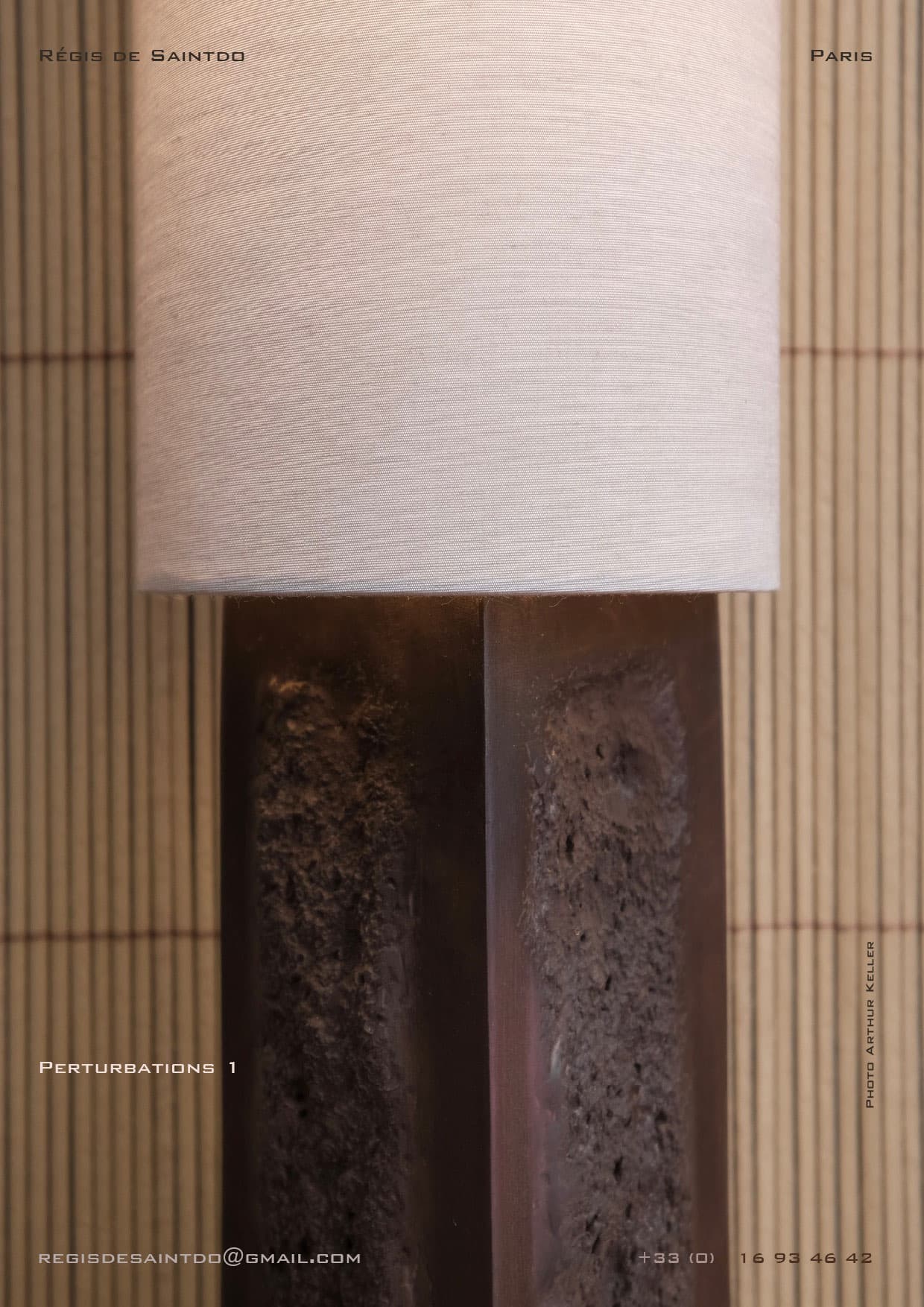 Lampe Perturbations 1 — céramique brune brute et polie