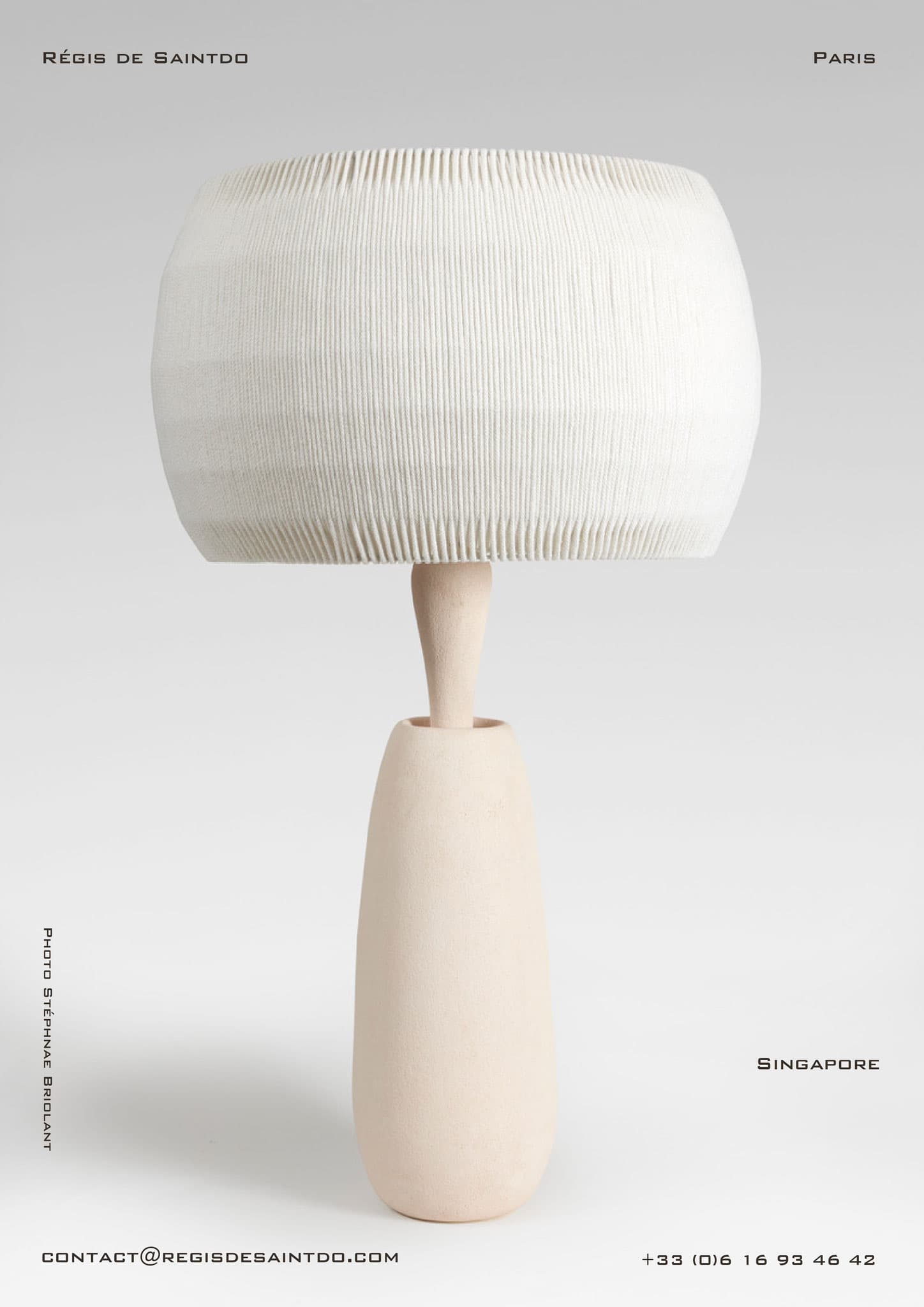 Lampe Singapore — céramique blanche chamottée