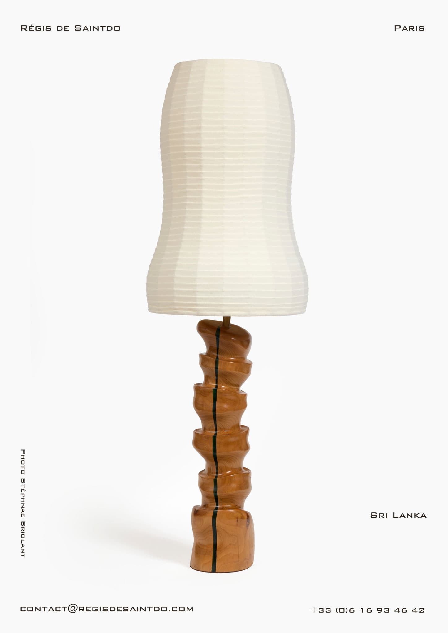 Lampe Sri Lanka — bois de cerisier