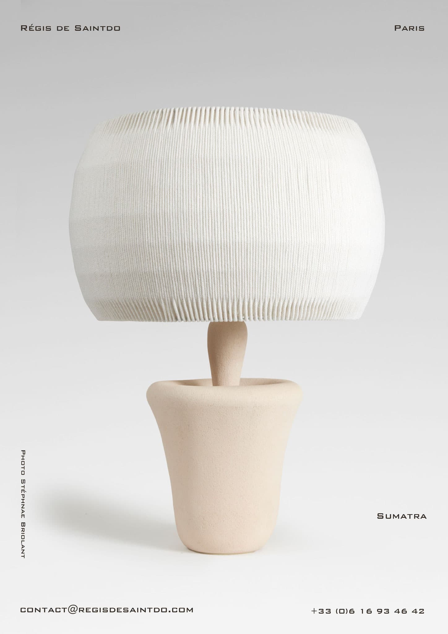 Lampe Sumatra — céramique blanche chamottée