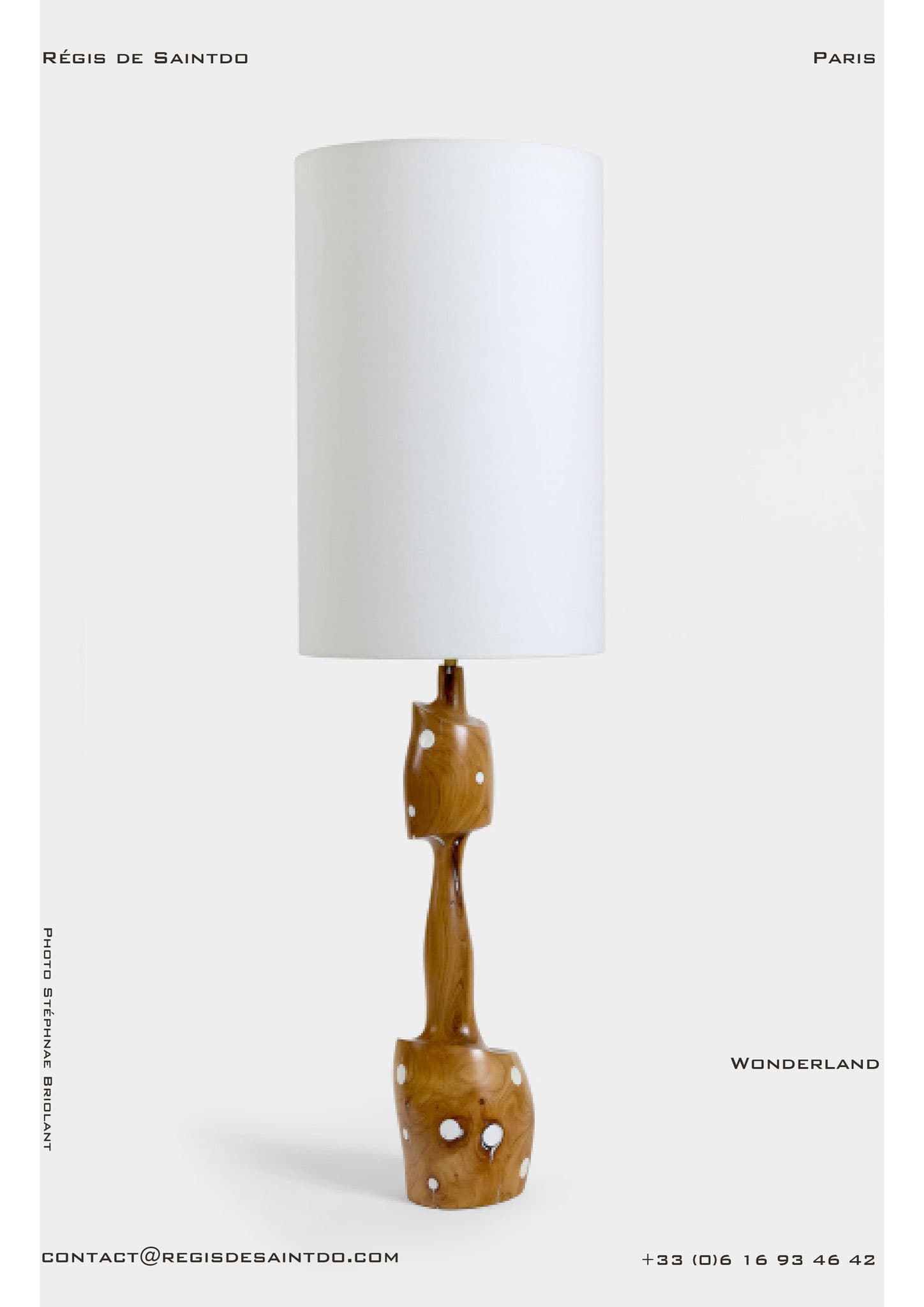 Lampe Wonderland — bois de cerisier, résine