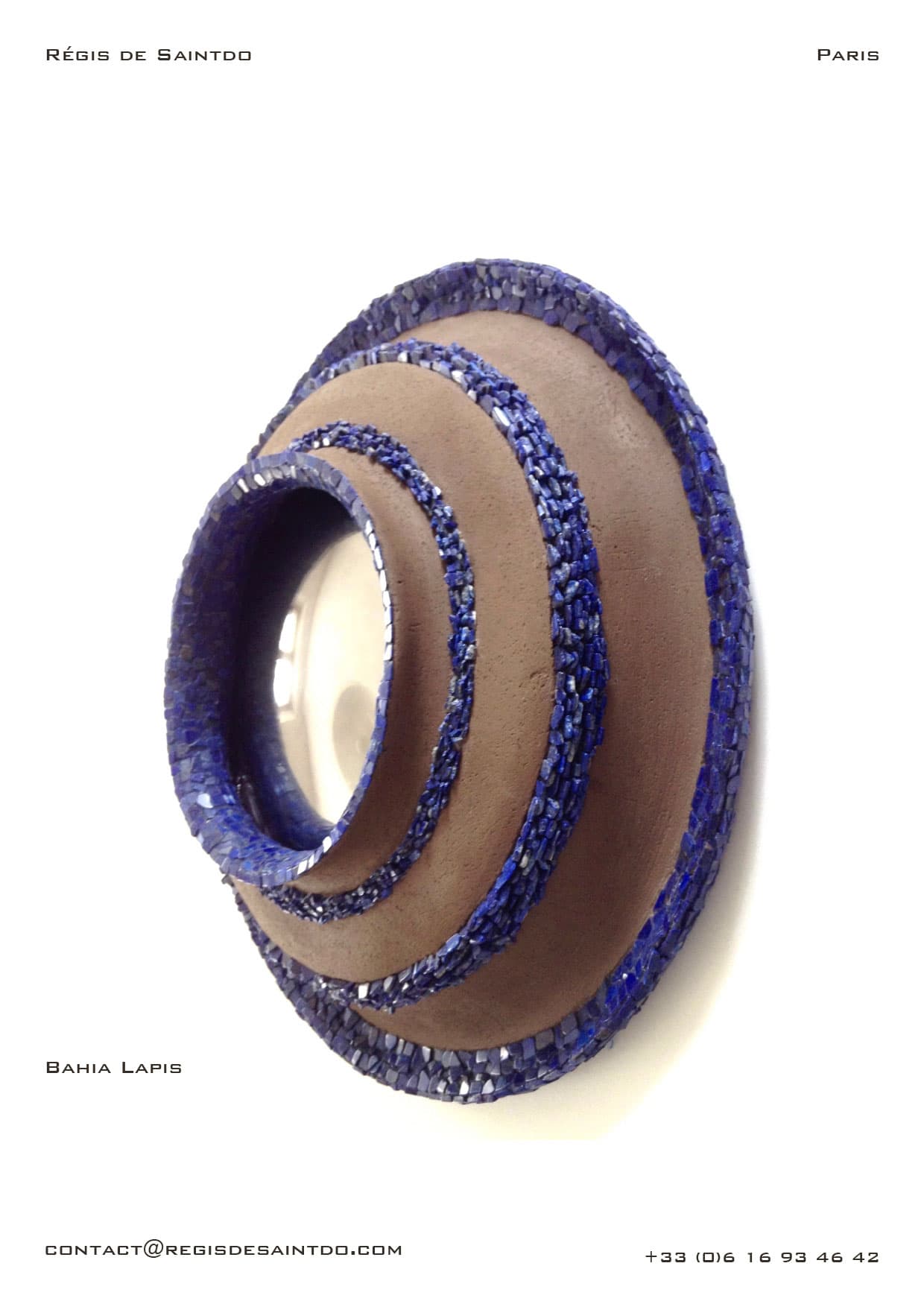 Miroir Bahia Lapis — céramique, lapis-lazuli