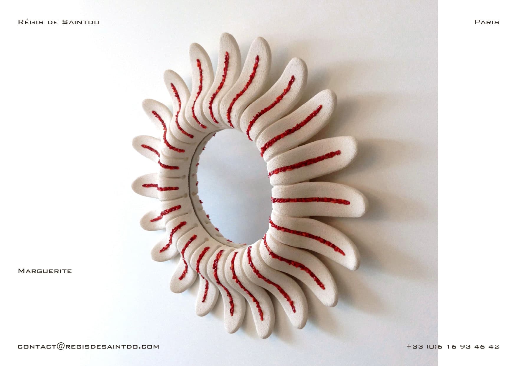 Miroir Marguerite — céramique, corail