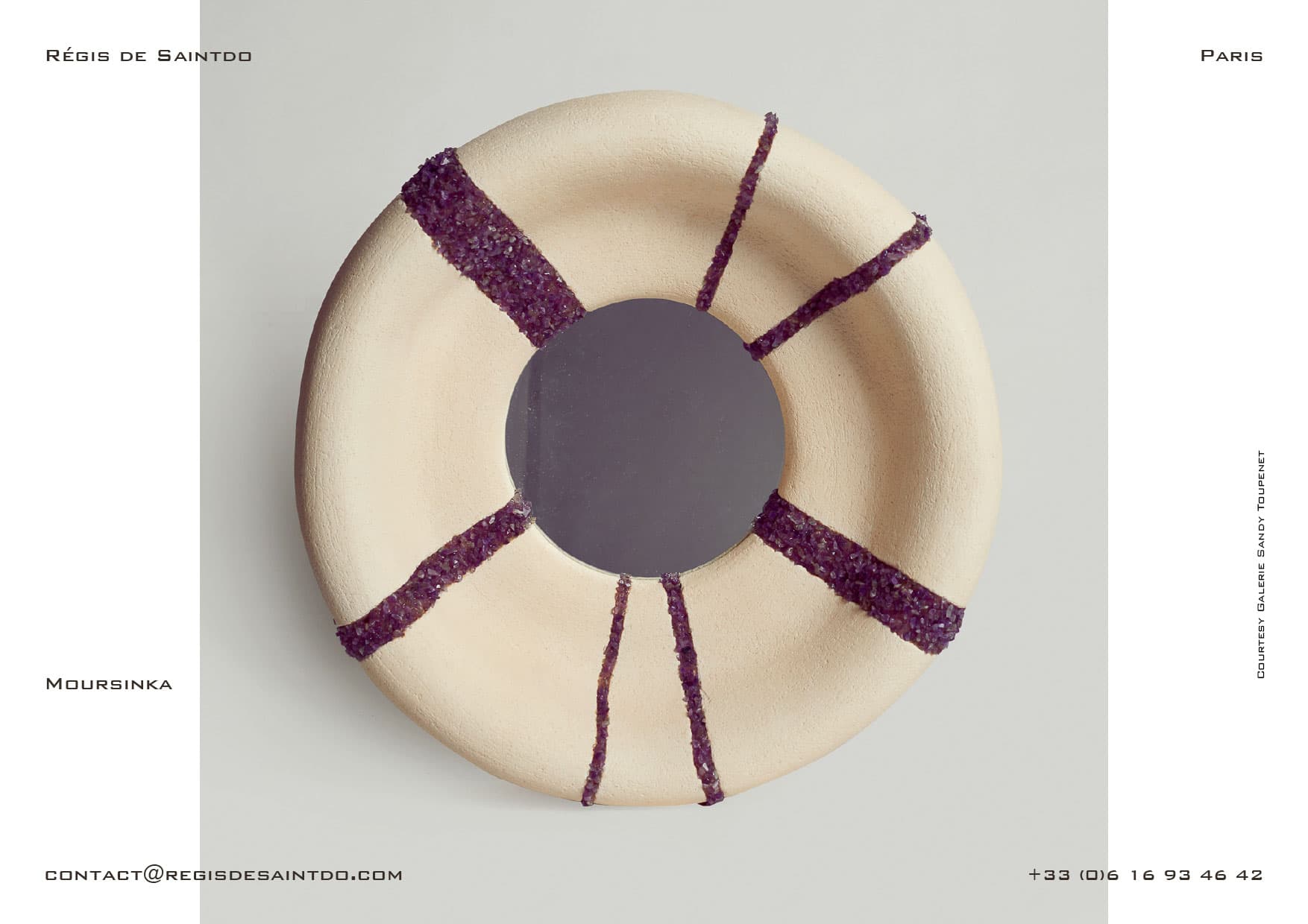 Miroir Moursinka — céramique, améthystes